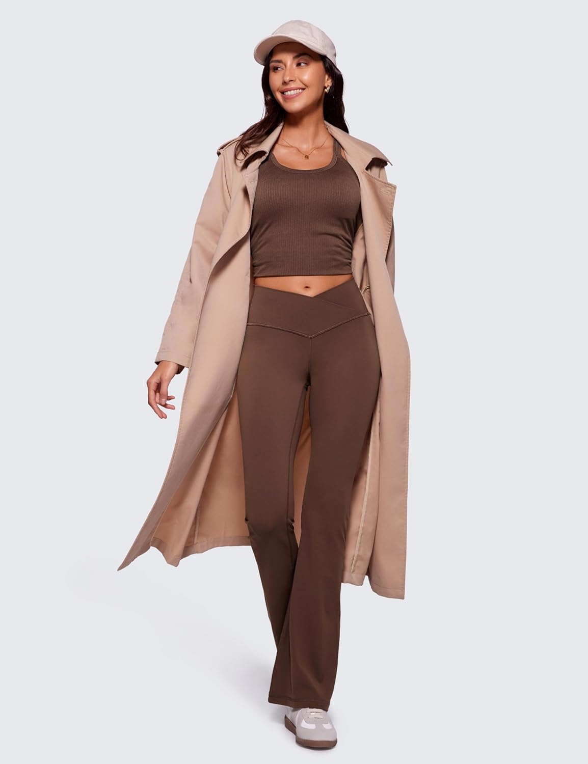 image:imageCRZ YOGA Butterluxe Crossover Flare Leggings 293133 High Waist V Cross Bootcut Bell Bottoms Yoga Pants for WomenCoffee Brown