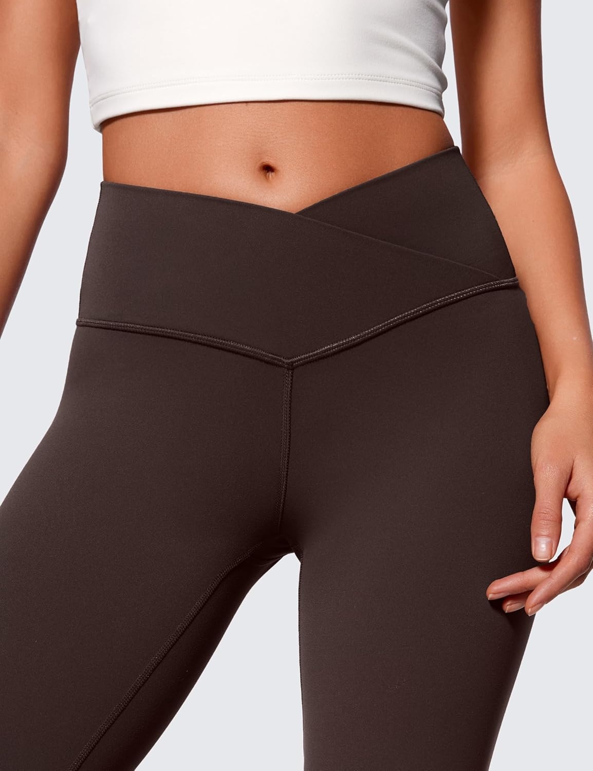 image:imageCRZ YOGA Butterluxe Crossover Flare Leggings 293133 High Waist V Cross Bootcut Bell Bottoms Yoga Pants for WomenHot Fudge Brown