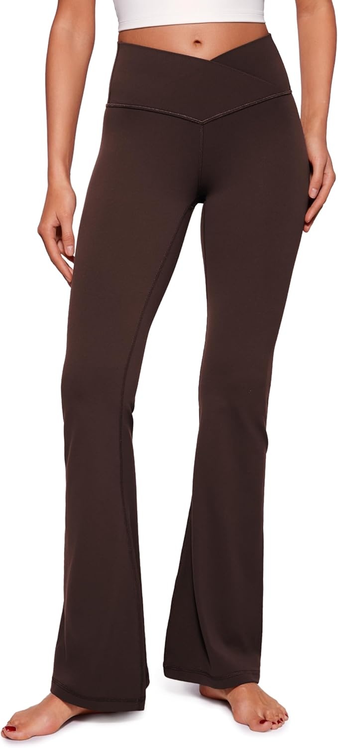image:imageCRZ YOGA Butterluxe Crossover Flare Leggings 293133 High Waist V Cross Bootcut Bell Bottoms Yoga Pants for WomenHot Fudge Brown
