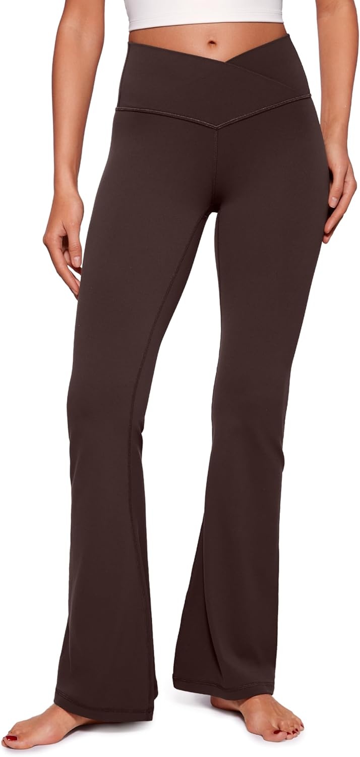 image:imageCRZ YOGA Butterluxe Crossover Flare Leggings 293133 High Waist V Cross Bootcut Bell Bottoms Yoga Pants for WomenHot Fudge Brown