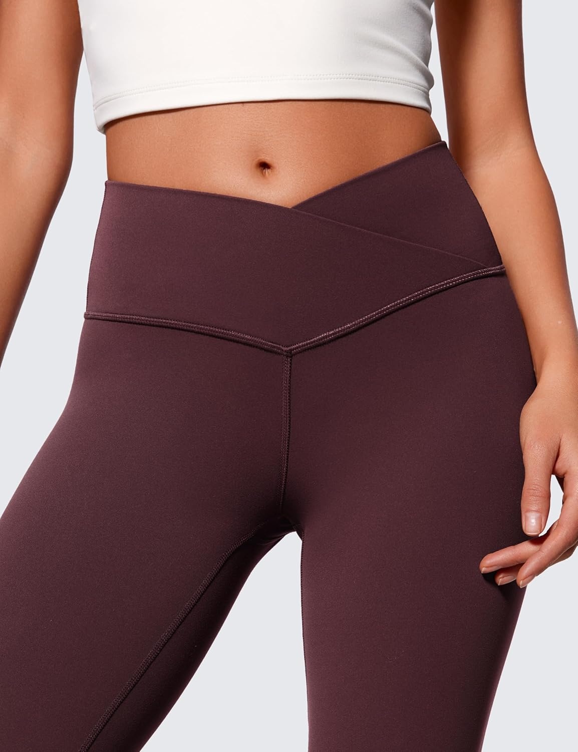 image:imageCRZ YOGA Butterluxe Crossover Flare Leggings 293133 High Waist V Cross Bootcut Bell Bottoms Yoga Pants for WomenRipe Plum