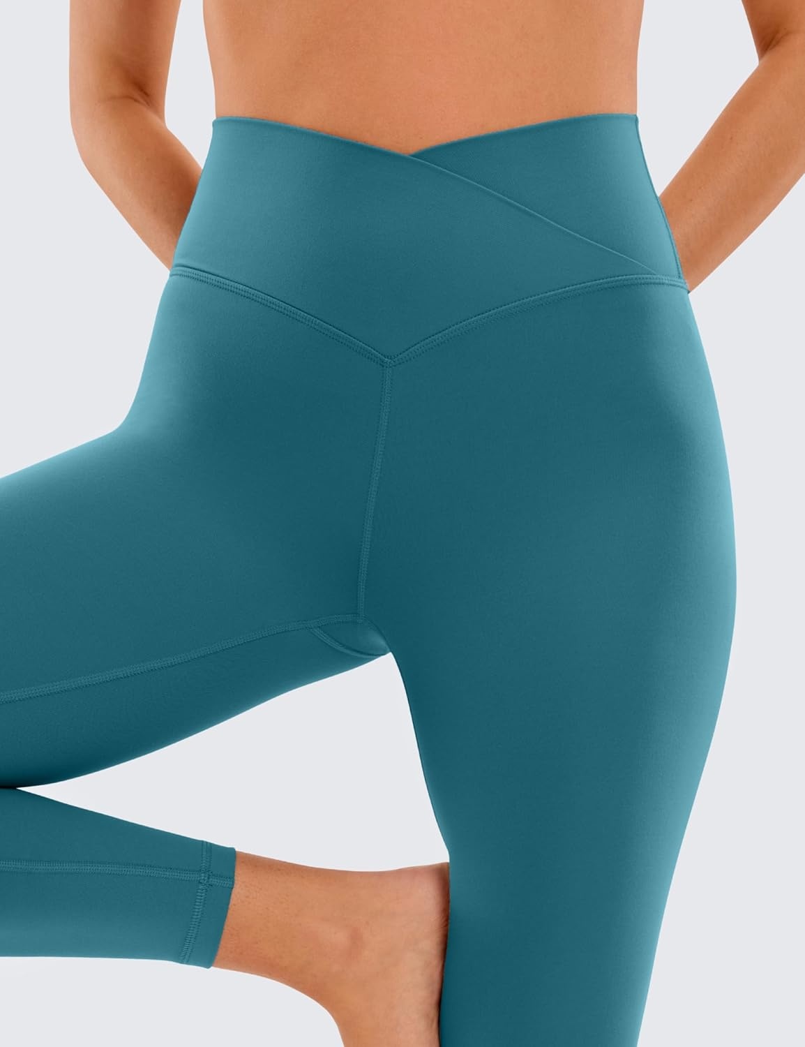 image:imageCRZ YOGA Butterluxe Crossover Waist Leggings 25 V Crossover High Waisted Gym Workout Yoga WomensGreen Jade
