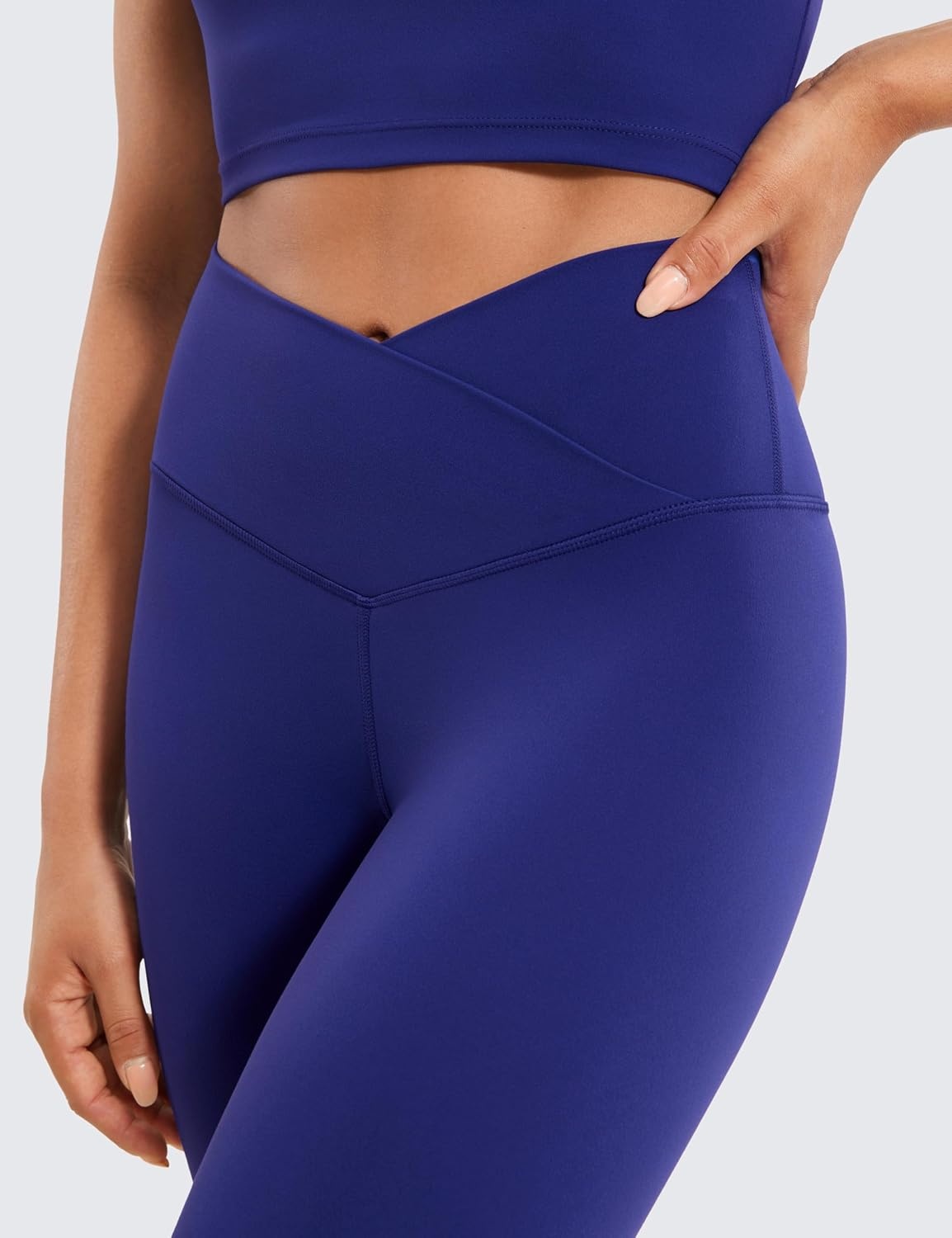 image:imageCRZ YOGA Butterluxe Crossover Waist Leggings 25 V Crossover High Waisted Gym Workout Yoga WomensLarkspur Blue