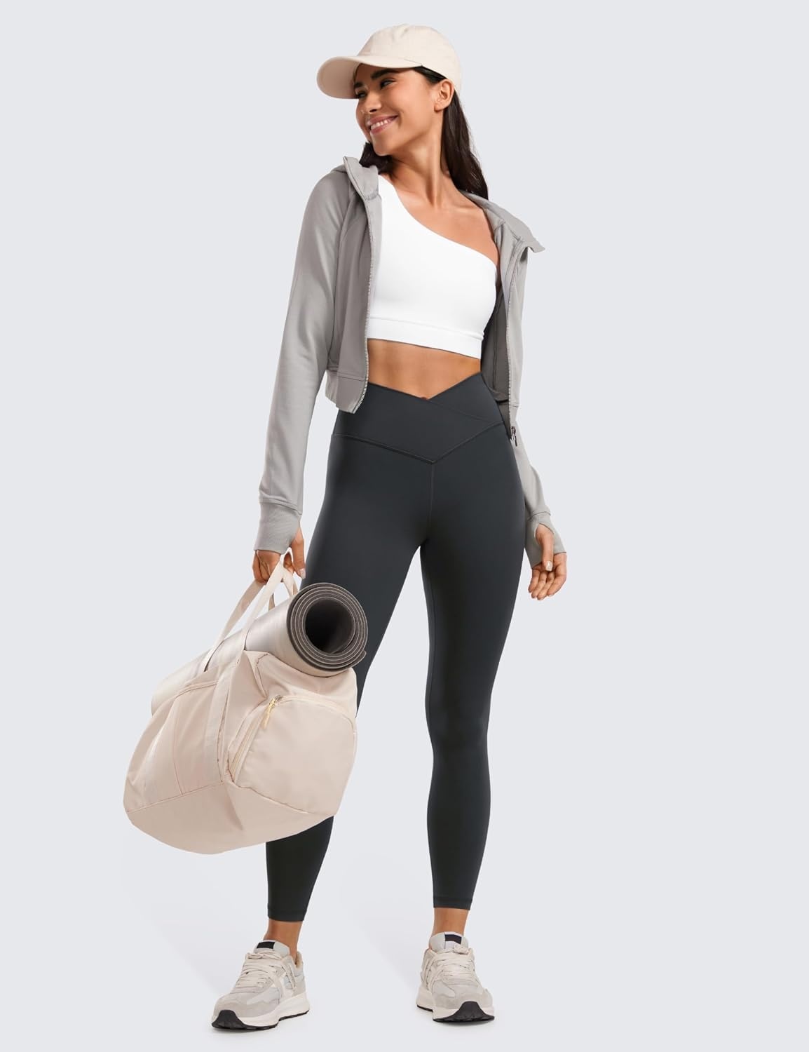 image:imageCRZ YOGA Butterluxe Crossover Waist Leggings 25 V Crossover High Waisted Gym Workout Yoga WomensMelanite