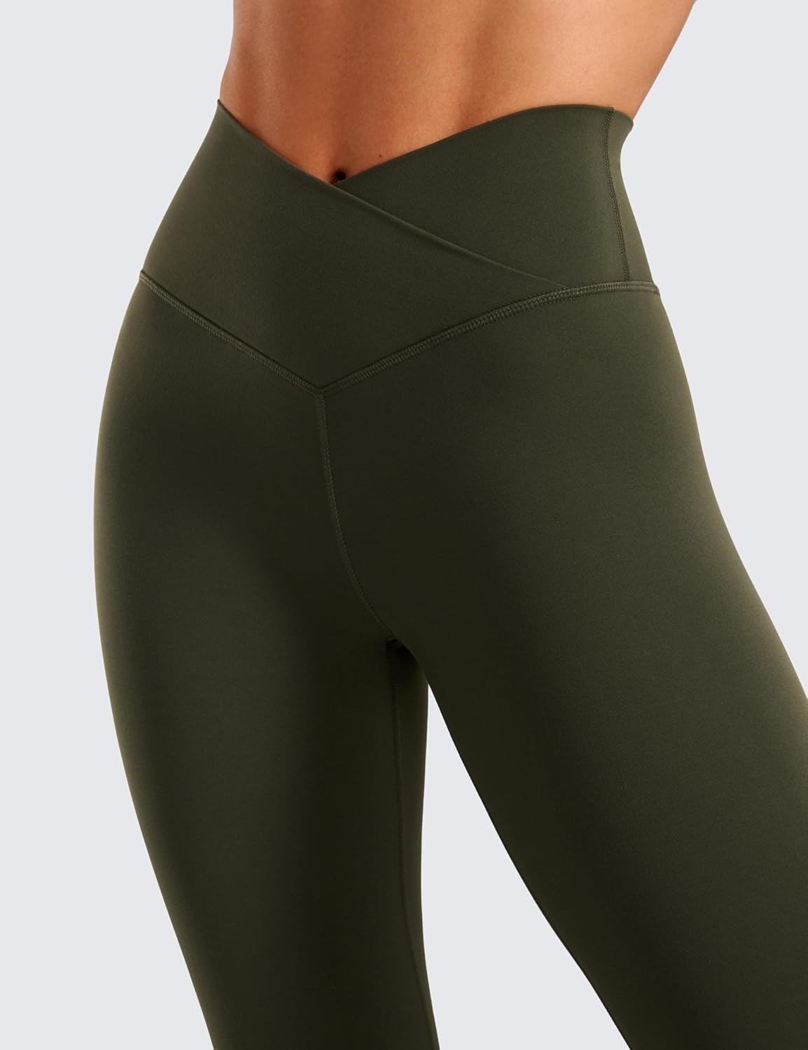 image:imageCRZ YOGA Butterluxe Crossover Waist Leggings 25 V Crossover High Waisted Gym Workout Yoga WomensOlive Green