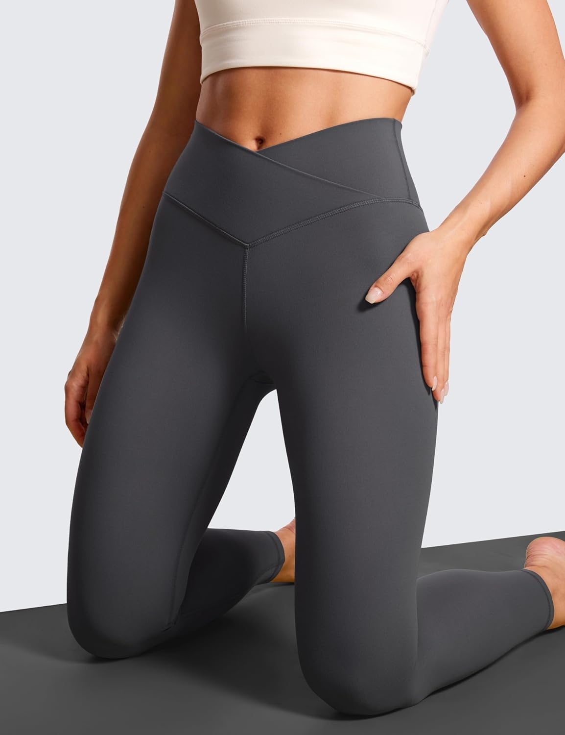 image:imageCRZ YOGA Butterluxe Crossover Waist Leggings 28 Criss Cross Full Length Workout Athletic Womens Yoga PantsMysterious Grey