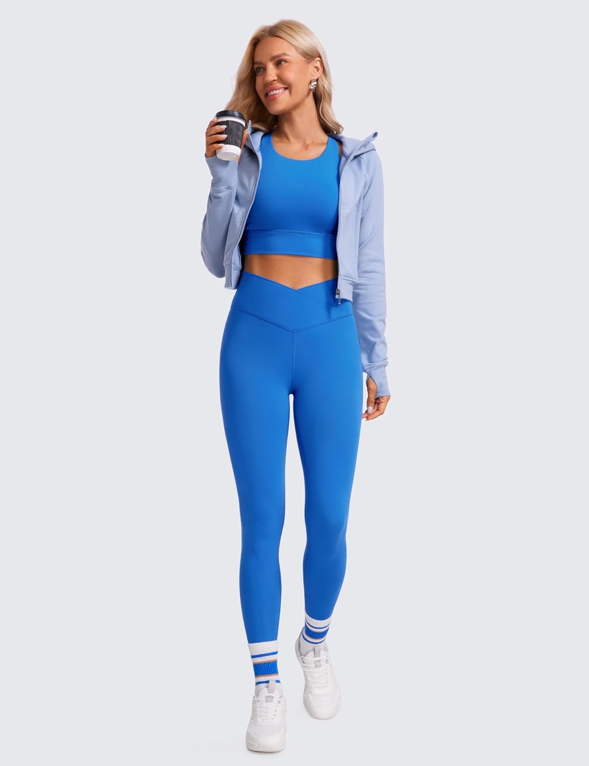 image:imageCRZ YOGA Butterluxe Crossover Waist Leggings 28 Criss Cross Full Length Workout Athletic Womens Yoga PantsSparkle Blue