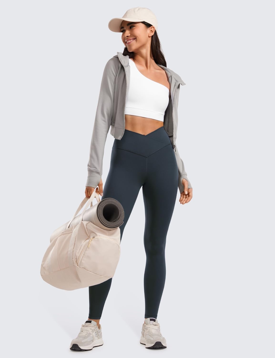 image:imageCRZ YOGA Butterluxe Crossover Waist Leggings 28 Criss Cross Full Length Workout Athletic Womens Yoga PantsTrue Navy