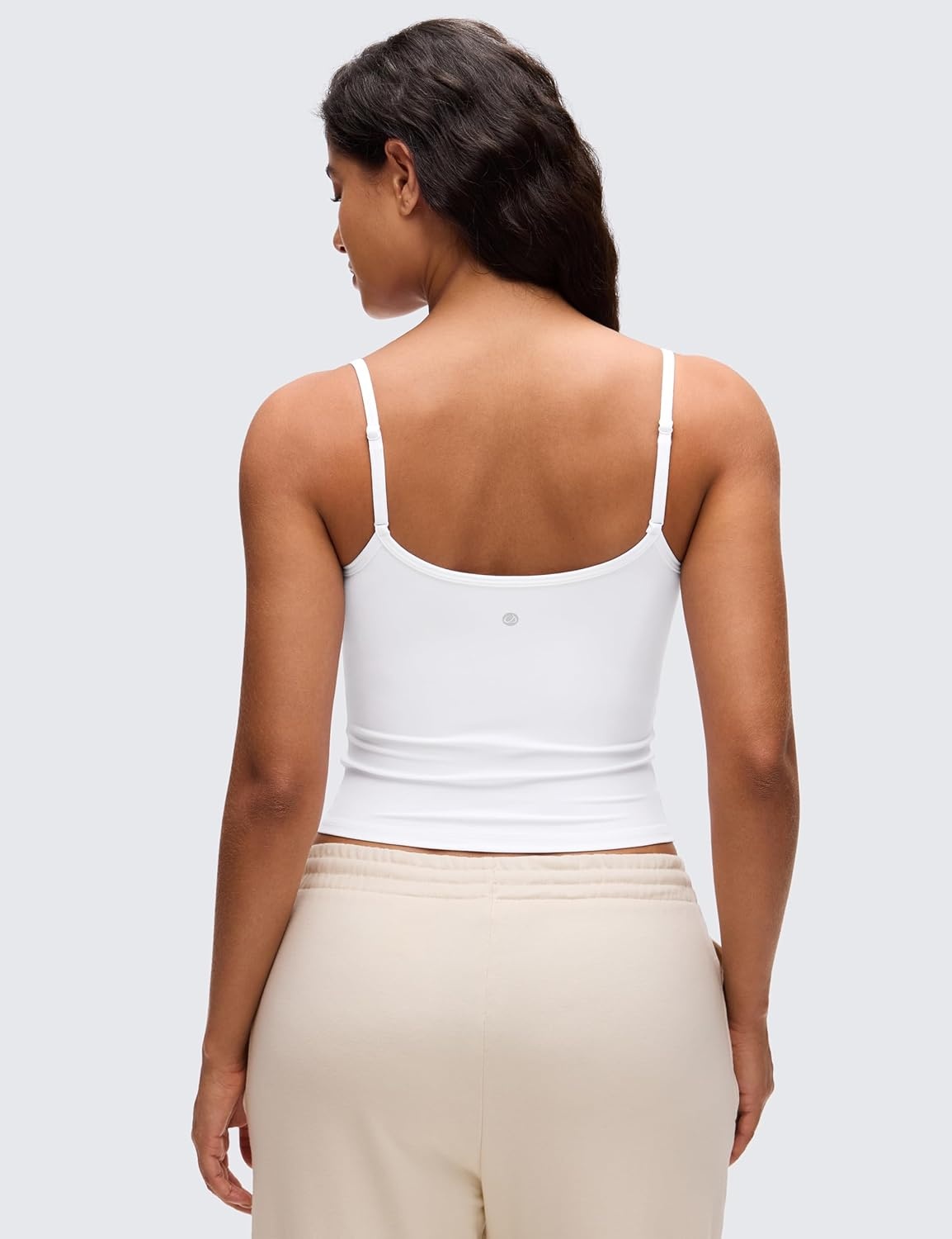image:imageCRZ YOGA Butterluxe Double Lined Cami Tank Tops for Women Yoga Casual Going Out Soft Scoop Neck Summer Sleeveless ShirtWhite