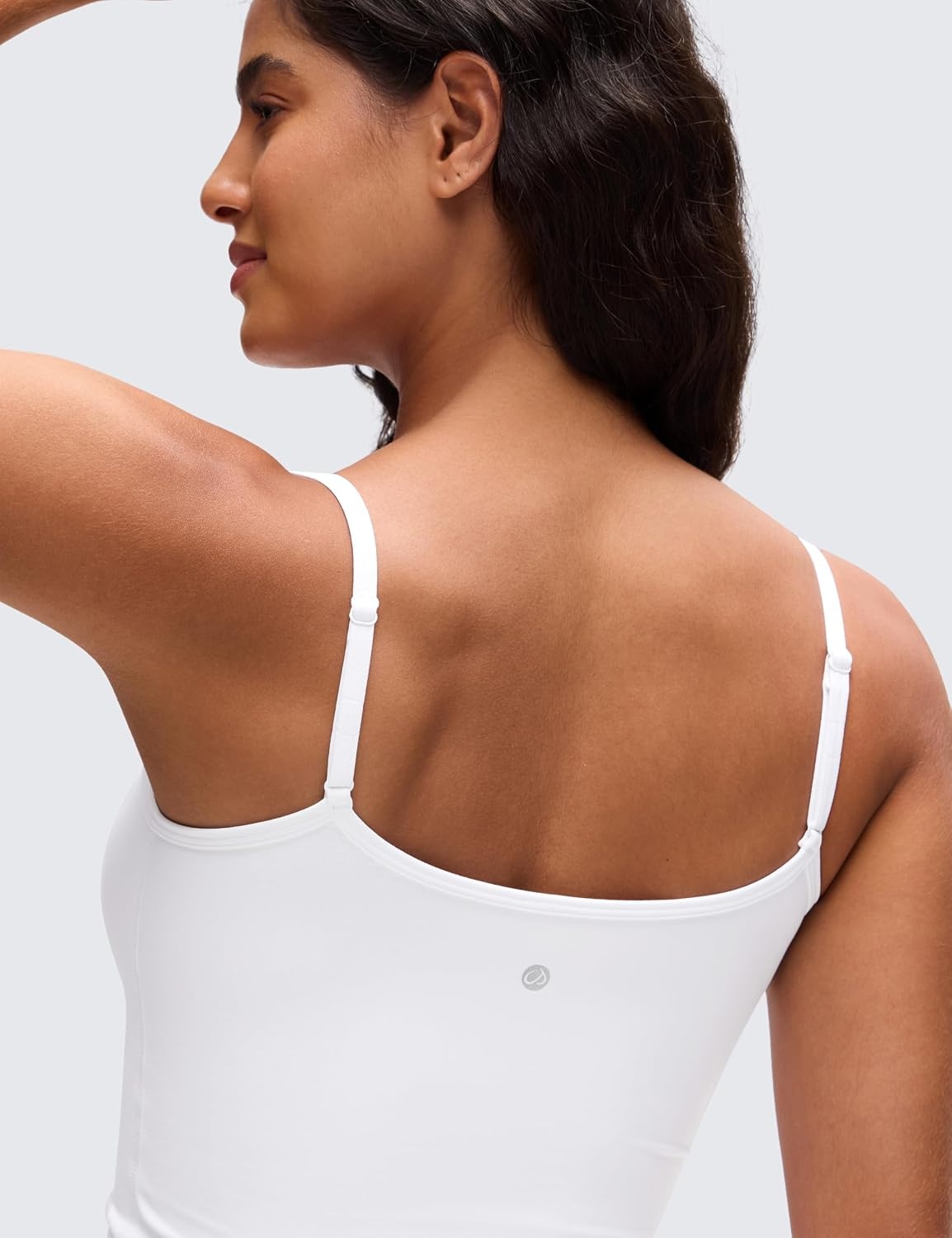 image:imageCRZ YOGA Butterluxe Double Lined Cami Tank Tops for Women Yoga Casual Going Out Soft Scoop Neck Summer Sleeveless ShirtWhite