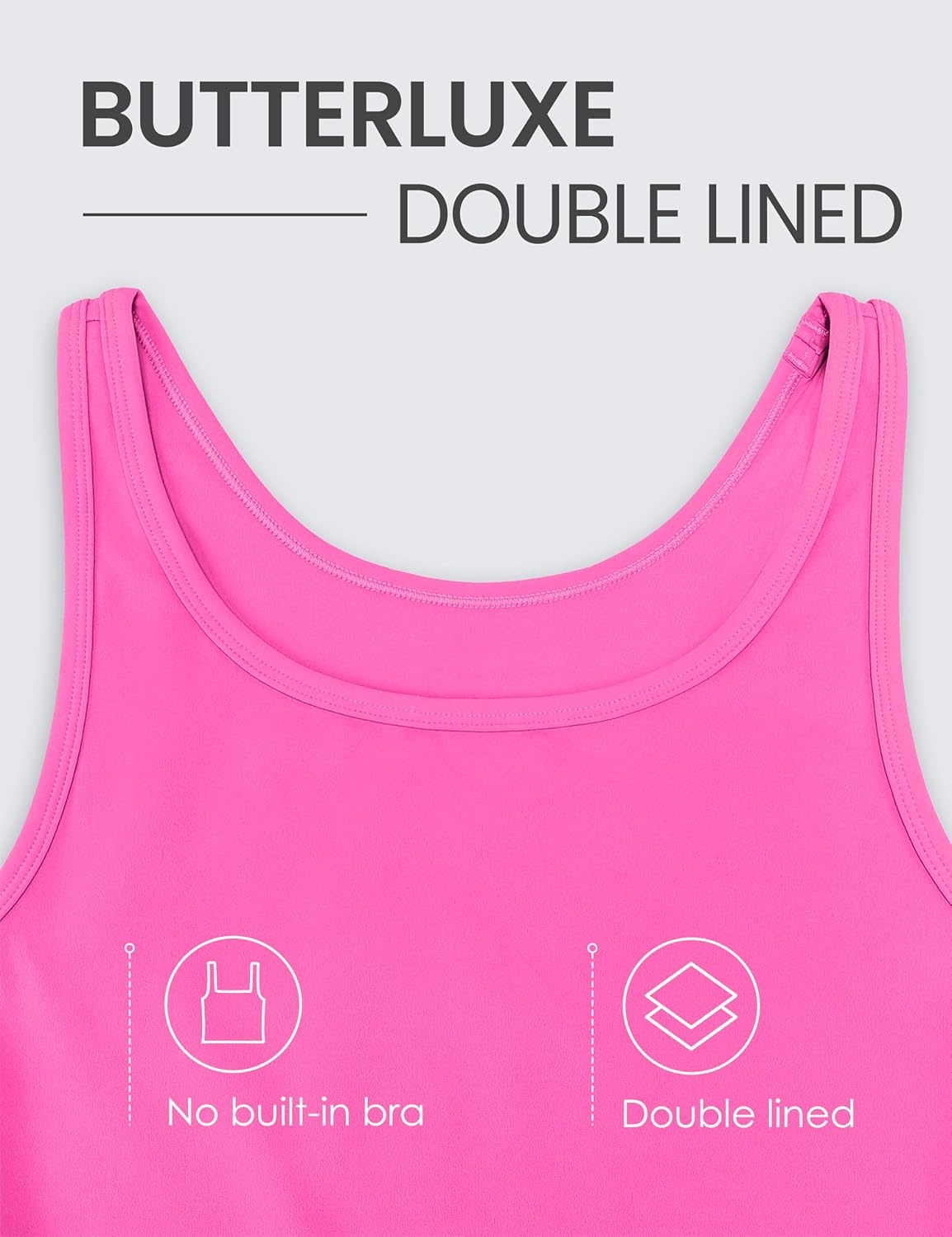 image:imageCRZ YOGA Butterluxe Double Lined Tank Tops for Women Workout Casual Scoop Neck Racerback Crop Sleeveless ShirtLight Purple
