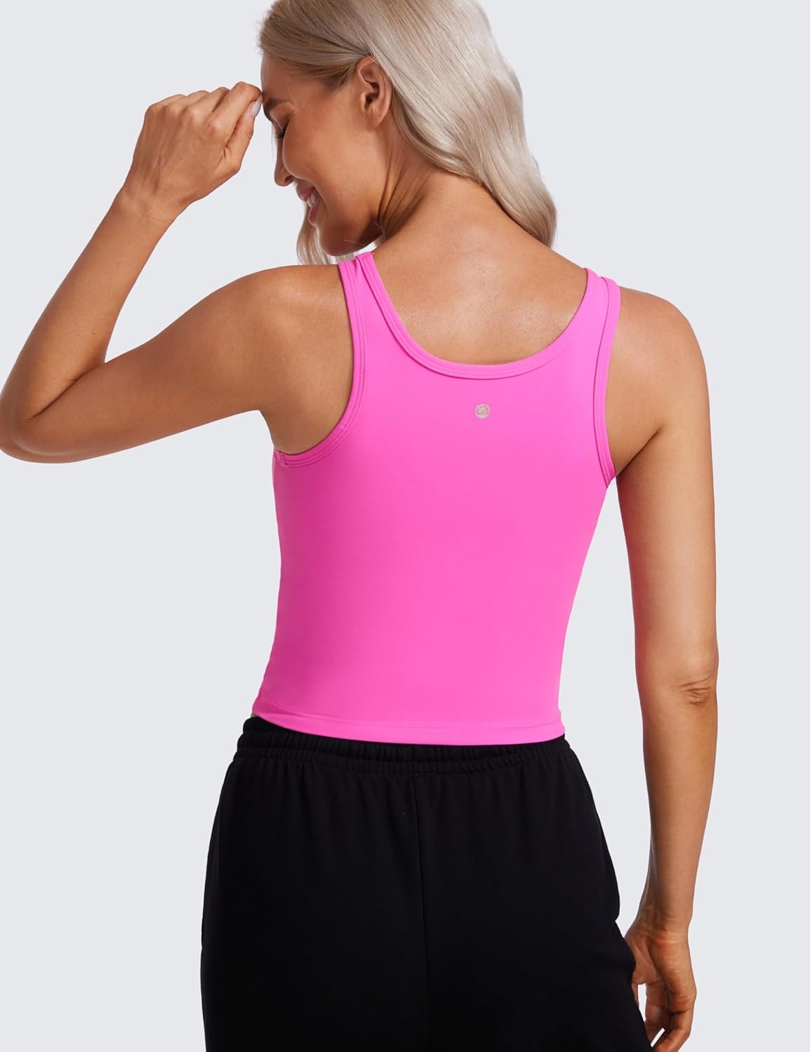 image:imageCRZ YOGA Butterluxe Double Lined Tank Tops for Women Workout Casual Scoop Neck Racerback Crop Sleeveless ShirtLight Purple