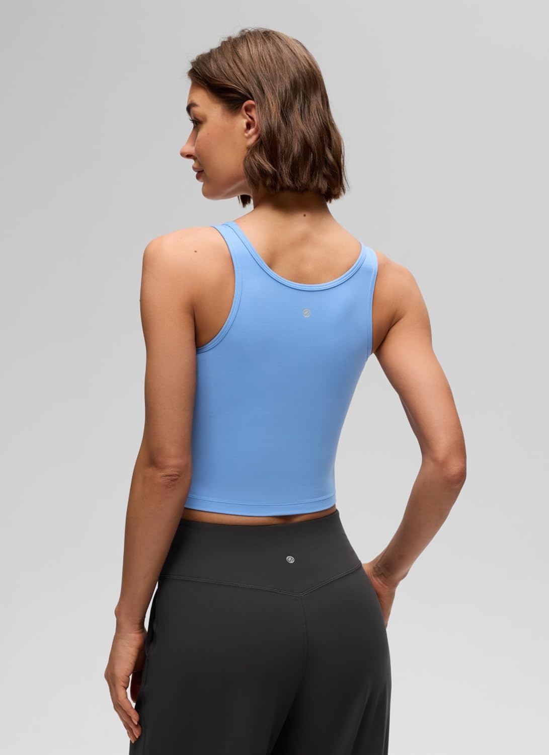 image:imageCRZ YOGA Butterluxe Double Lined Tank Tops for Women Workout Casual Scoop Neck Racerback Crop Sleeveless ShirtParty Blue
