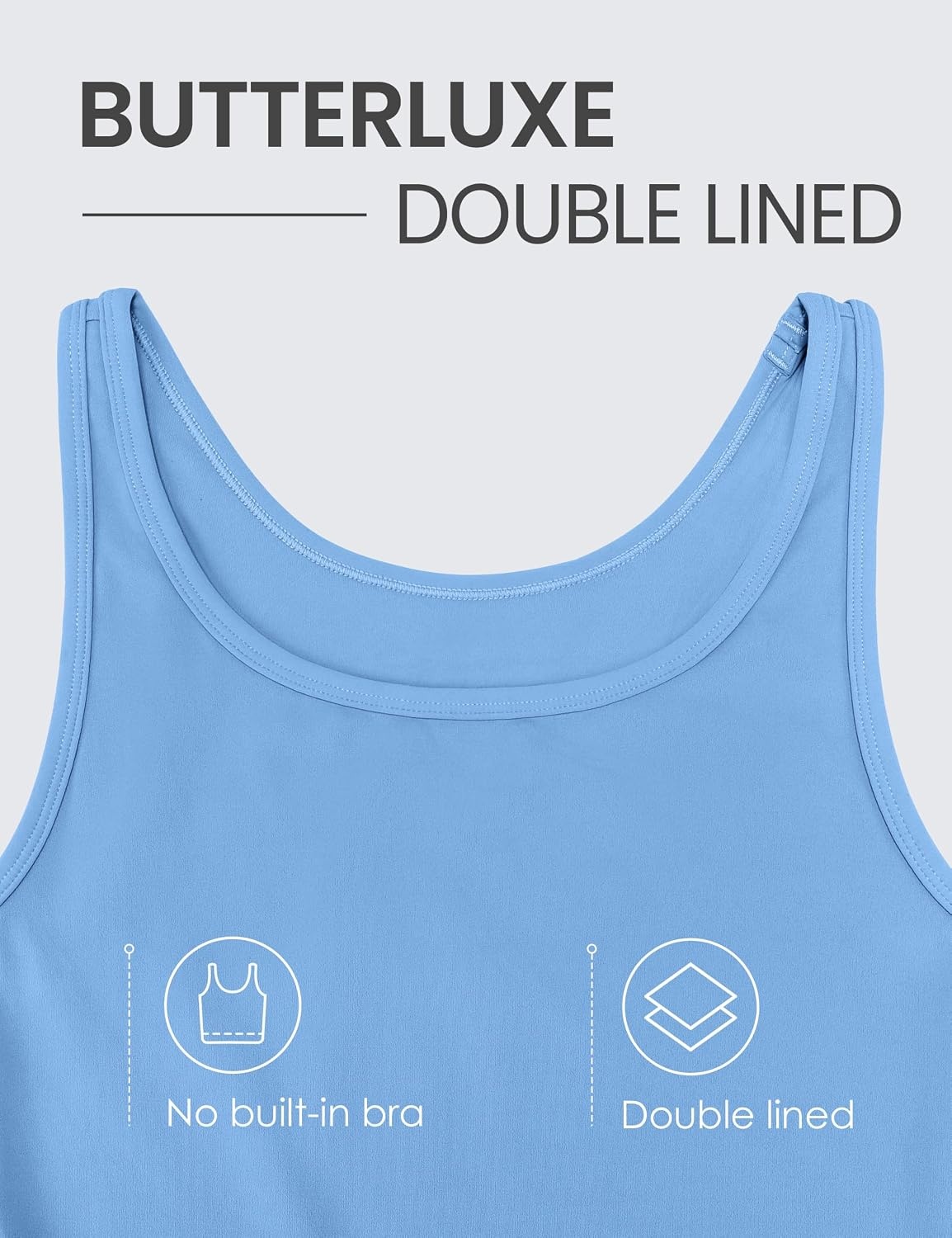 image:imageCRZ YOGA Butterluxe Double Lined Tank Tops for Women Workout Casual Scoop Neck Racerback Crop Sleeveless ShirtParty Blue