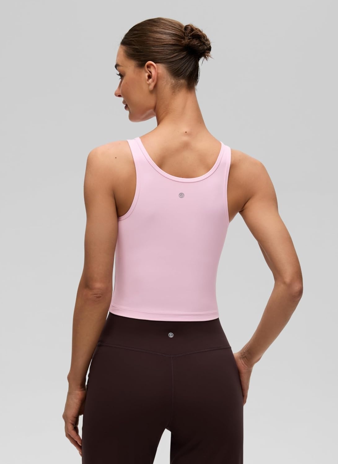 image:imageCRZ YOGA Butterluxe Double Lined Tank Tops for Women Workout Casual Scoop Neck Racerback Crop Sleeveless ShirtPink Peony
