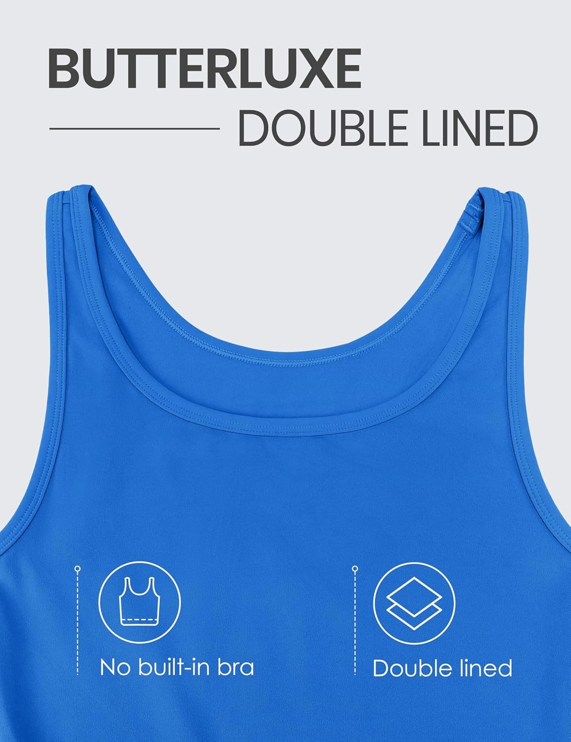 image:imageCRZ YOGA Butterluxe Double Lined Tank Tops for Women Workout Casual Scoop Neck Racerback Crop Sleeveless ShirtSparkle Blue
