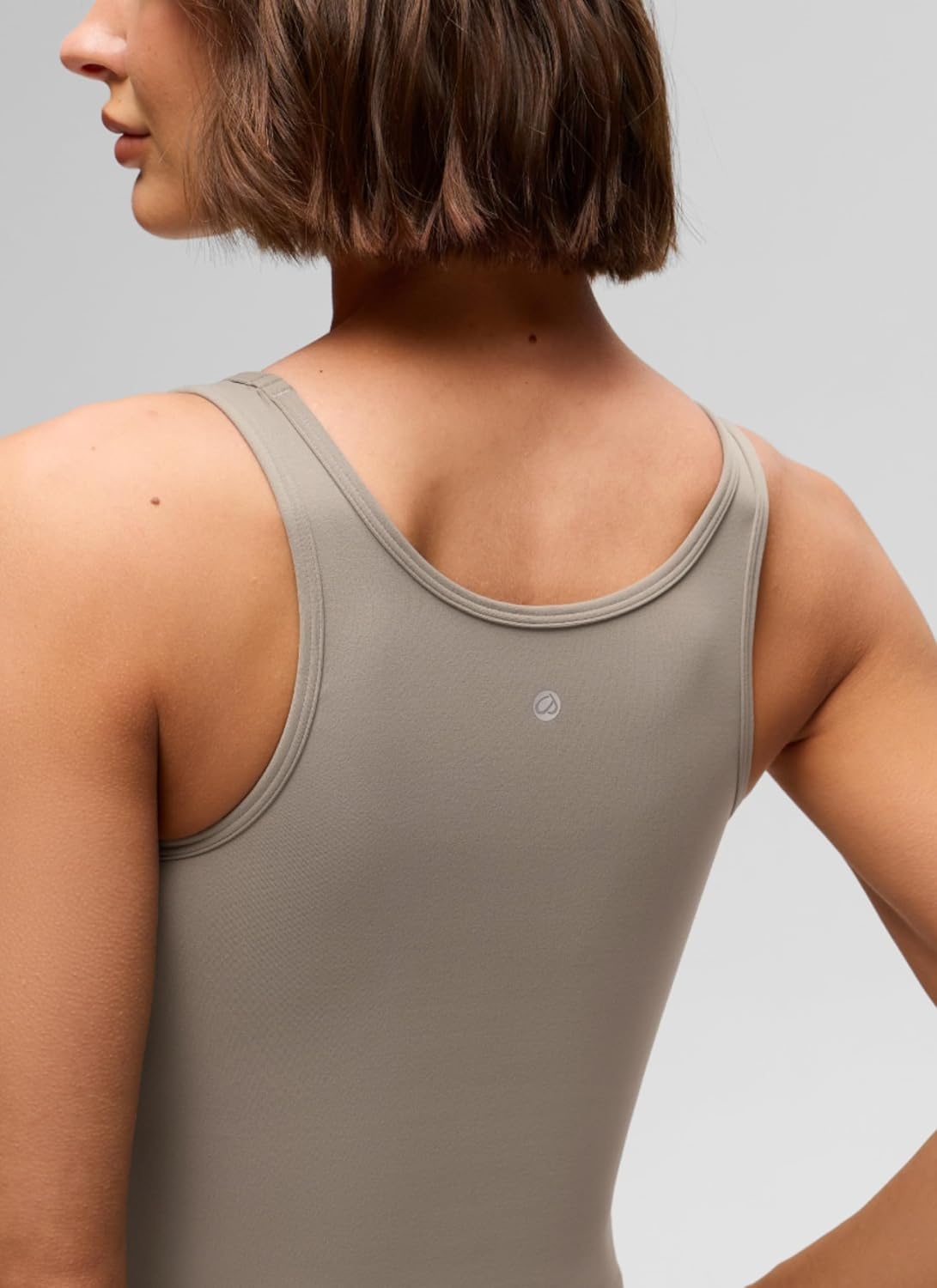 image:imageCRZ YOGA Butterluxe Double Lined Tank Tops for Women Workout Casual Scoop Neck Racerback Crop Sleeveless ShirtWarm Ash Grey