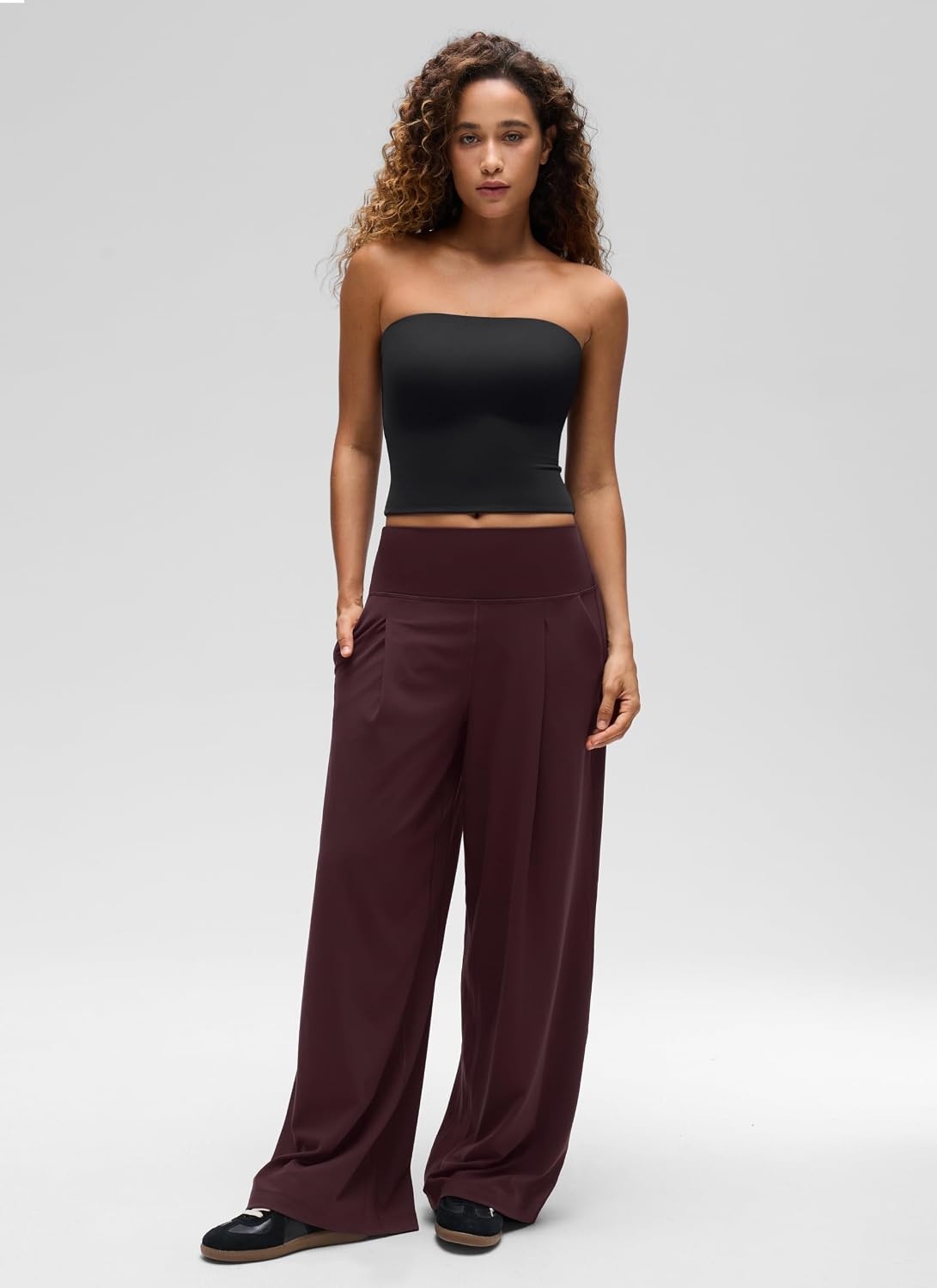 image:imageCRZ YOGA Butterluxe Double Lined Tube Tops for Women Going Out Casual Tank Bandeau Crop Strapless ShirtsBlack