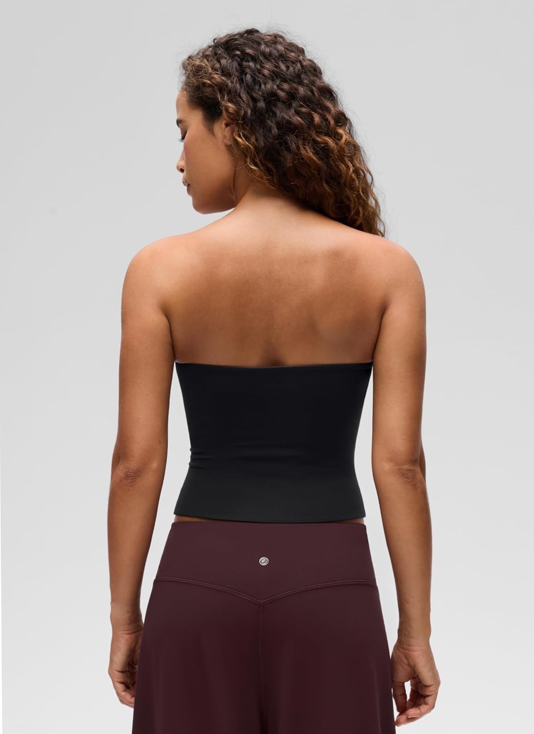 image:imageCRZ YOGA Butterluxe Double Lined Tube Tops for Women Going Out Casual Tank Bandeau Crop Strapless ShirtsBlack