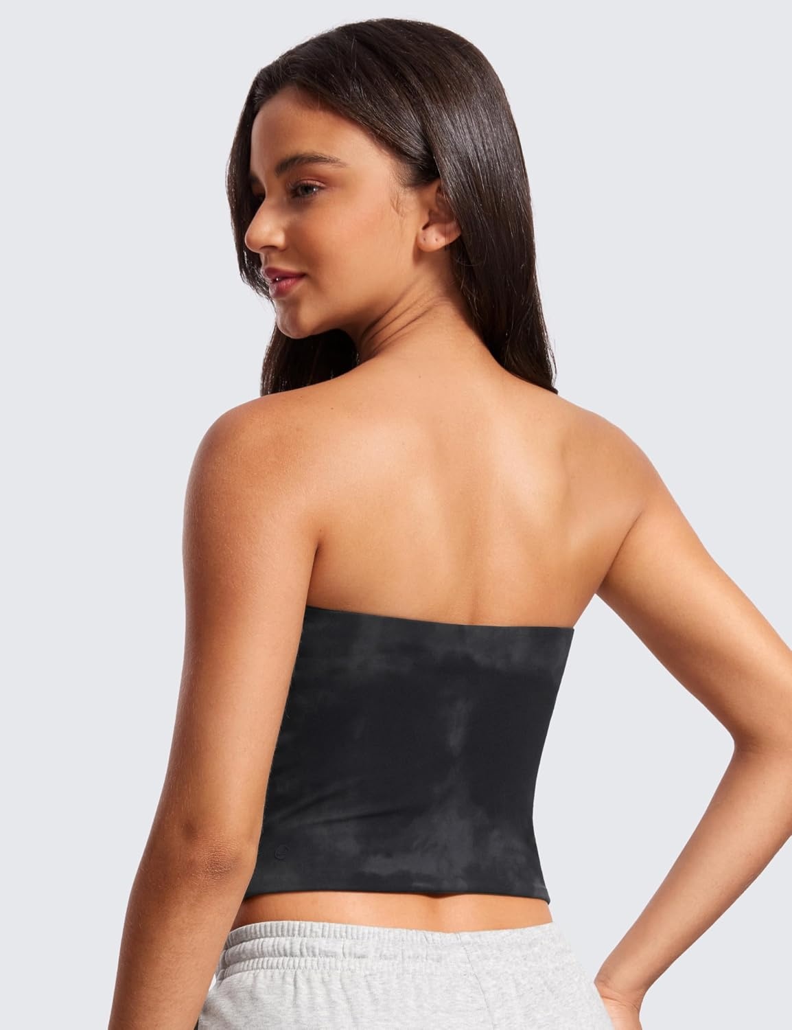 image:imageCRZ YOGA Butterluxe Double Lined Tube Tops for Women Going Out Casual Tank Bandeau Crop Strapless ShirtsBlack Tie Dye Flowers