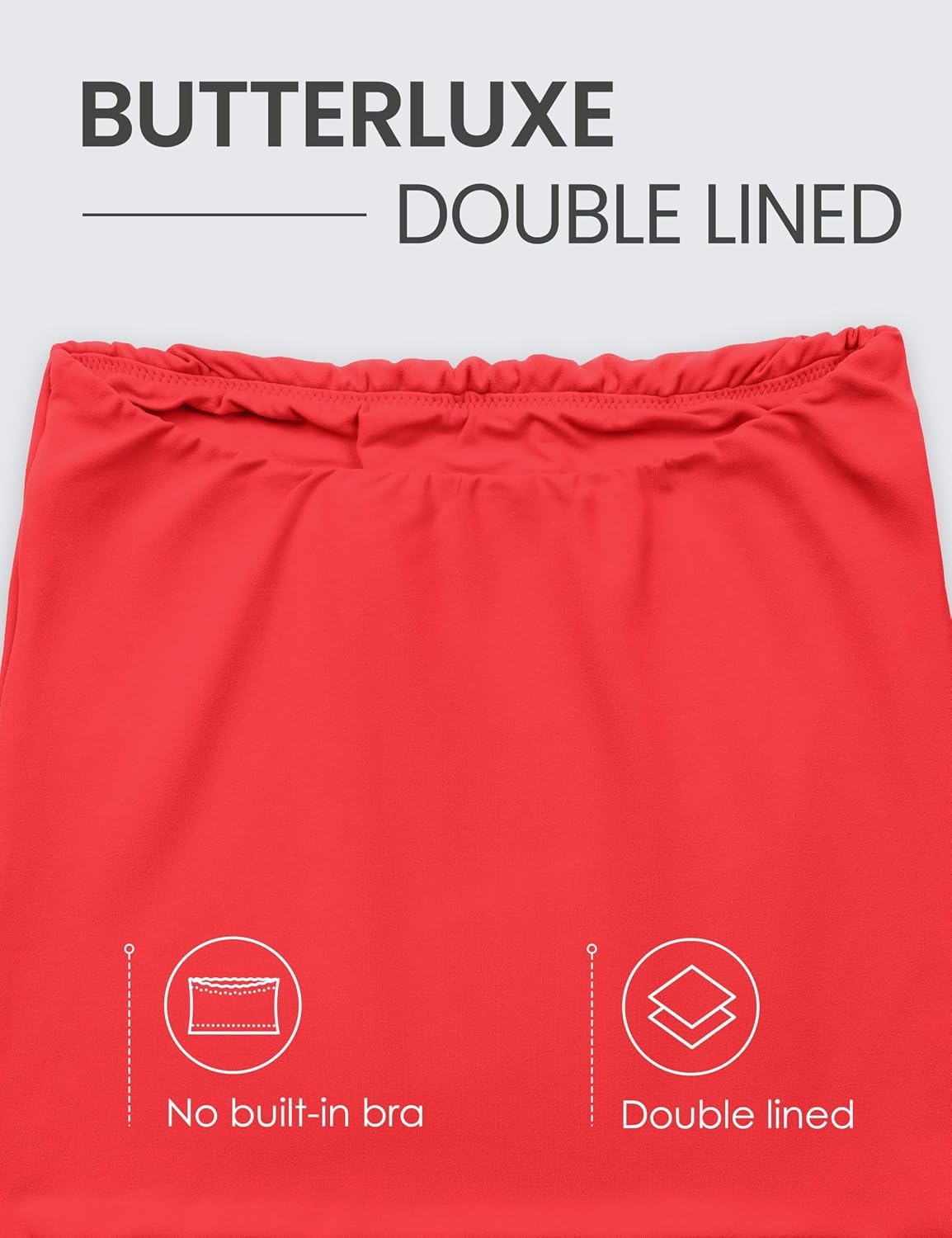image:imageCRZ YOGA Butterluxe Double Lined Tube Tops for Women Going Out Casual Tank Bandeau Crop Strapless ShirtsDeep Red
