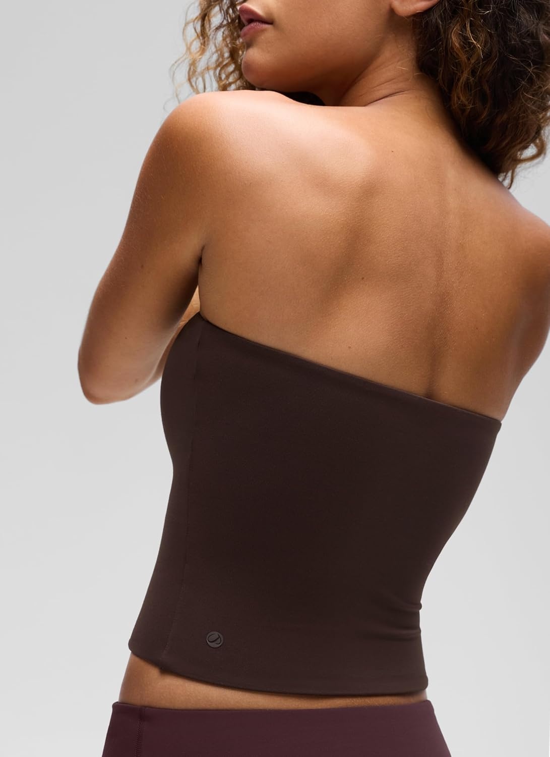 image:imageCRZ YOGA Butterluxe Double Lined Tube Tops for Women Going Out Casual Tank Bandeau Crop Strapless ShirtsHot Fudge Brown