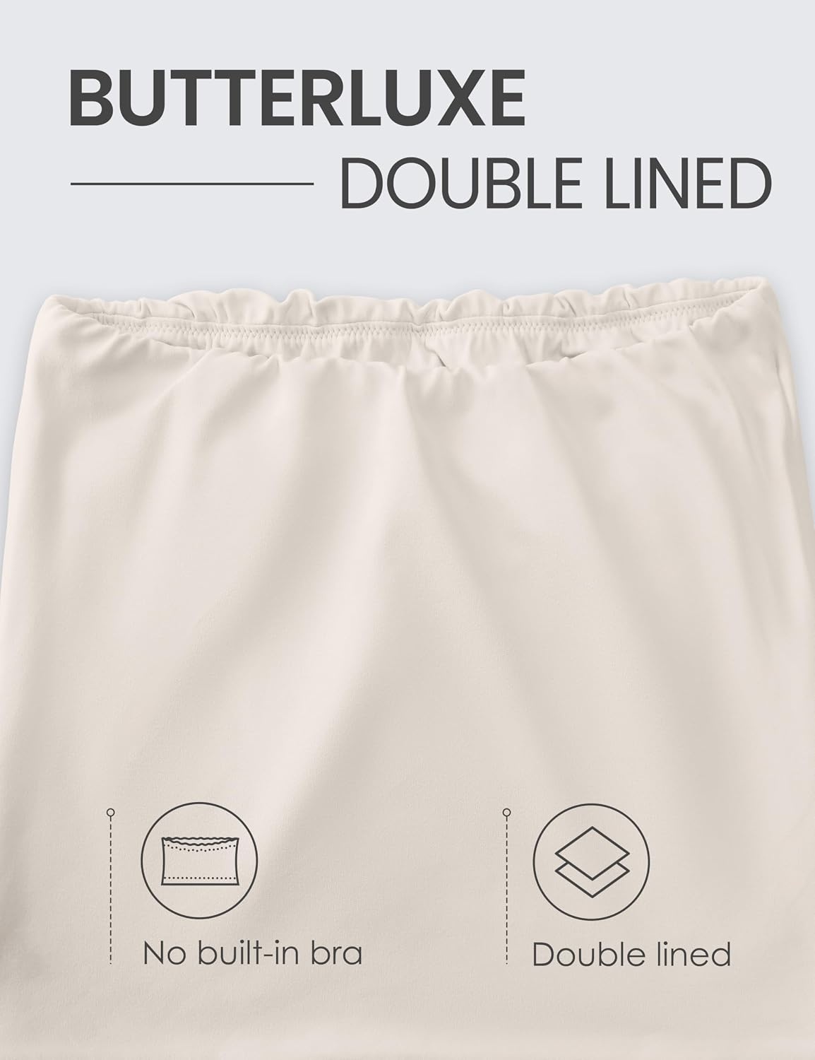 image:imageCRZ YOGA Butterluxe Double Lined Tube Tops for Women Going Out Casual Tank Bandeau Crop Strapless ShirtsMojave Tan
