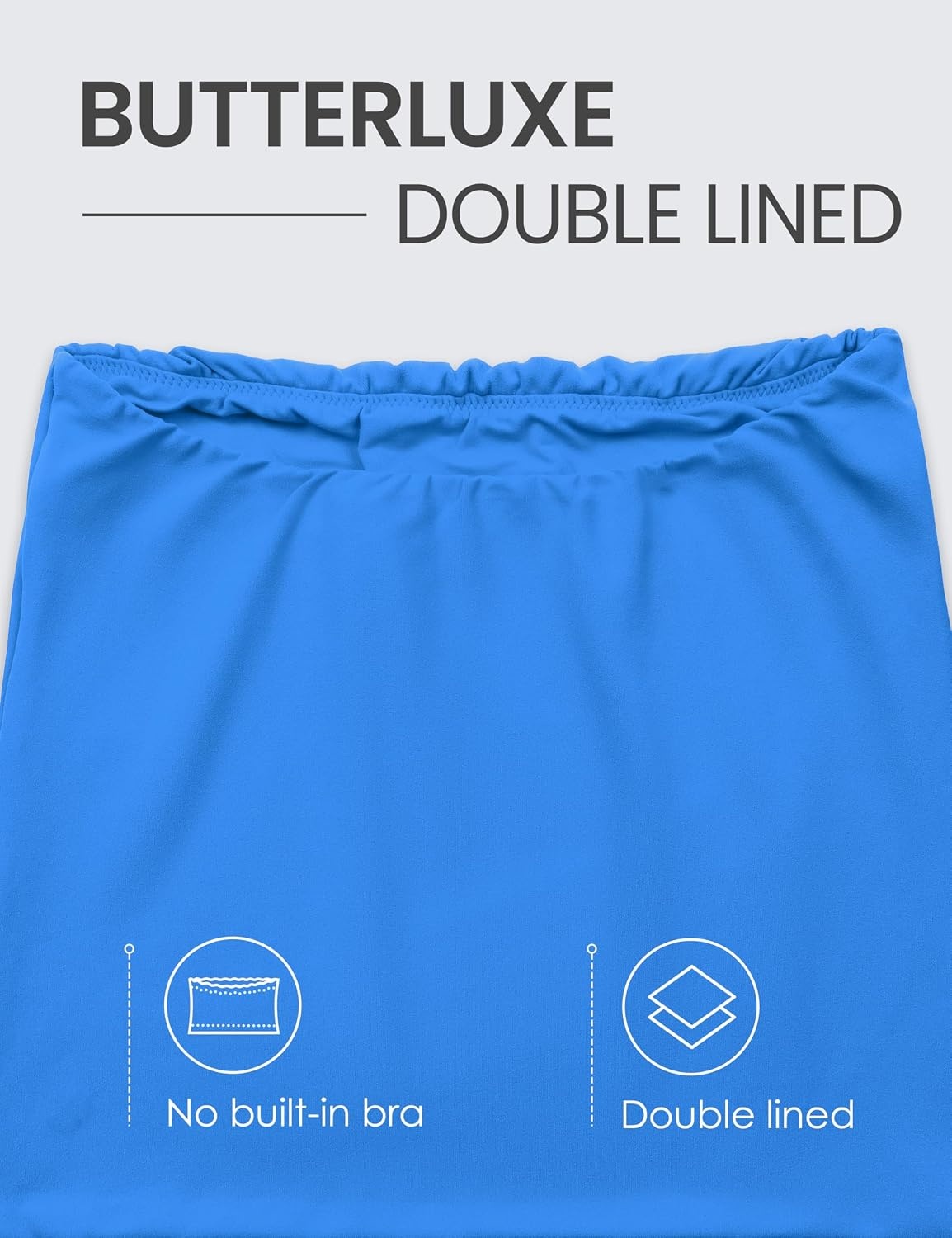 image:imageCRZ YOGA Butterluxe Double Lined Tube Tops for Women Going Out Casual Tank Bandeau Crop Strapless ShirtsSparkle Blue