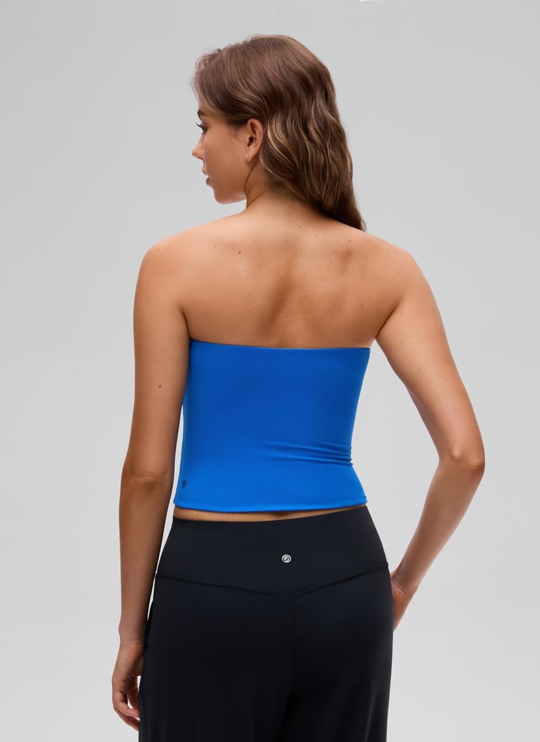 image:imageCRZ YOGA Butterluxe Double Lined Tube Tops for Women Going Out Casual Tank Bandeau Crop Strapless ShirtsSparkle Blue