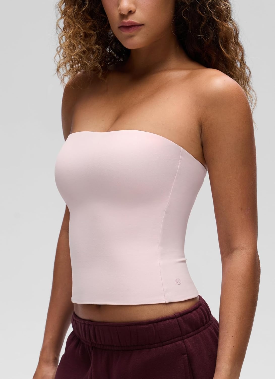 image:imageCRZ YOGA Butterluxe Double Lined Tube Tops for Women Going Out Casual Tank Bandeau Crop Strapless ShirtsStrawberry Pink