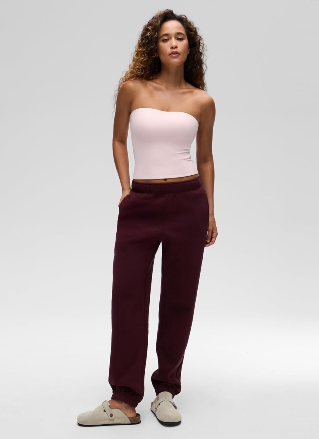 image:imageCRZ YOGA Butterluxe Double Lined Tube Tops for Women Going Out Casual Tank Bandeau Crop Strapless ShirtsStrawberry Pink