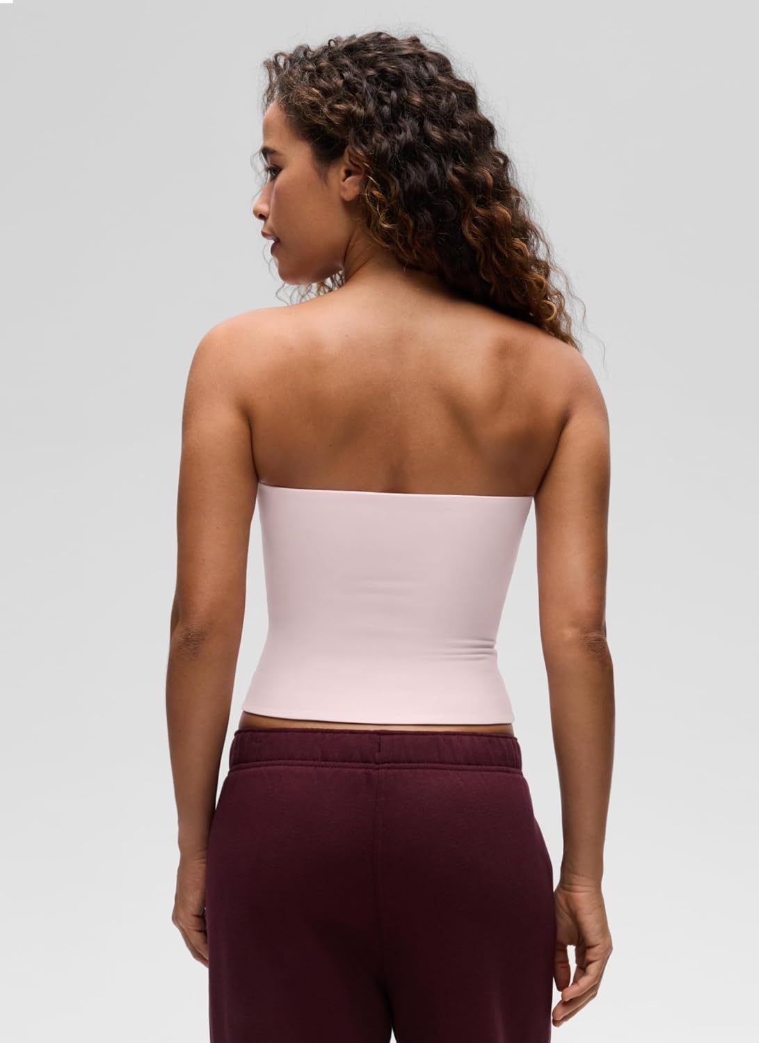 image:imageCRZ YOGA Butterluxe Double Lined Tube Tops for Women Going Out Casual Tank Bandeau Crop Strapless ShirtsStrawberry Pink