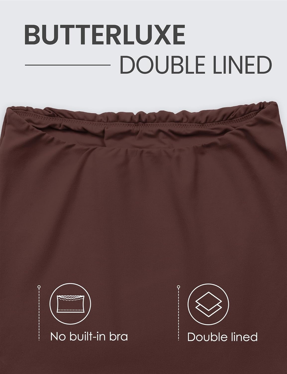image:imageCRZ YOGA Butterluxe Double Lined Tube Tops for Women Going Out Casual Tank Bandeau Crop Strapless ShirtsTaupe
