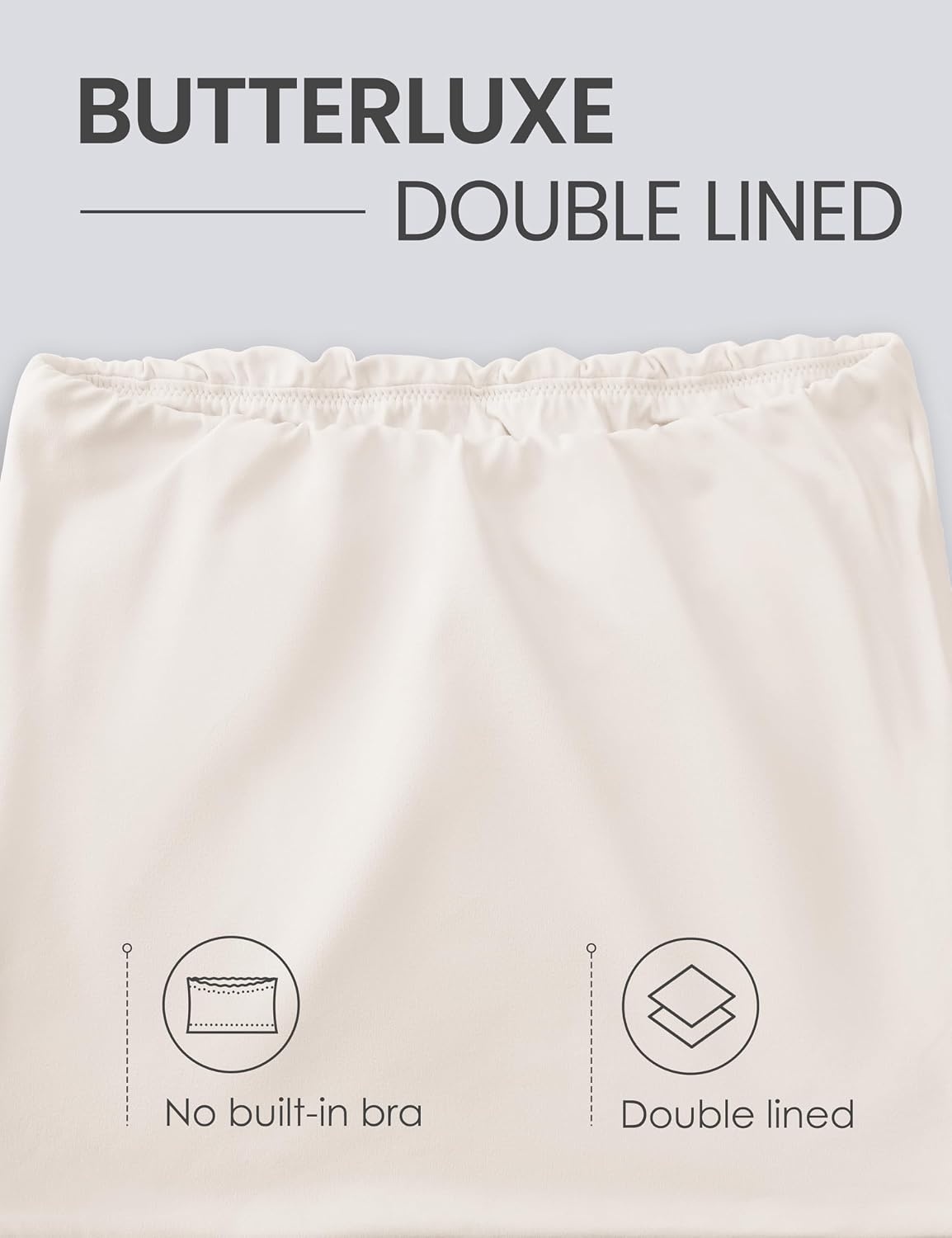 image:imageCRZ YOGA Butterluxe Double Lined Tube Tops for Women Going Out Casual Tank Bandeau Crop Strapless ShirtsWhite Apricot