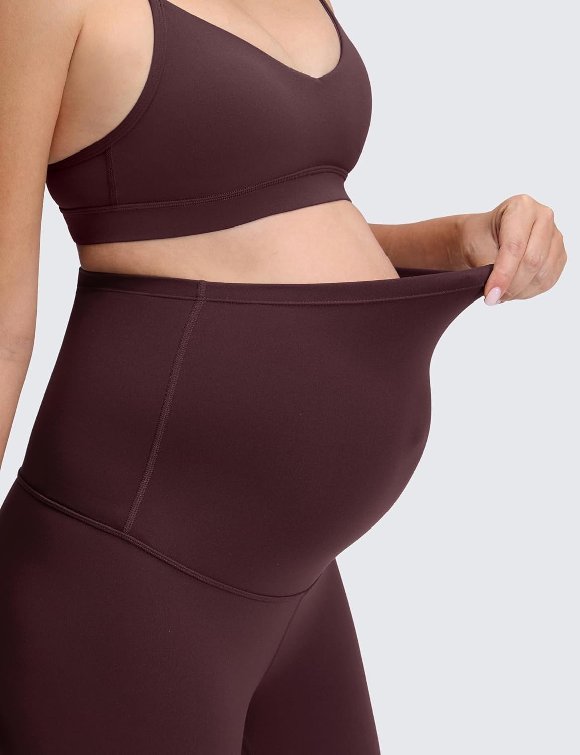 image:imageCRZ YOGA Butterluxe Extra Long Maternity Leggings 30 Yoga Lounge Pants for Tall Women Pregnancy Soft Over The BellyRipe Plum