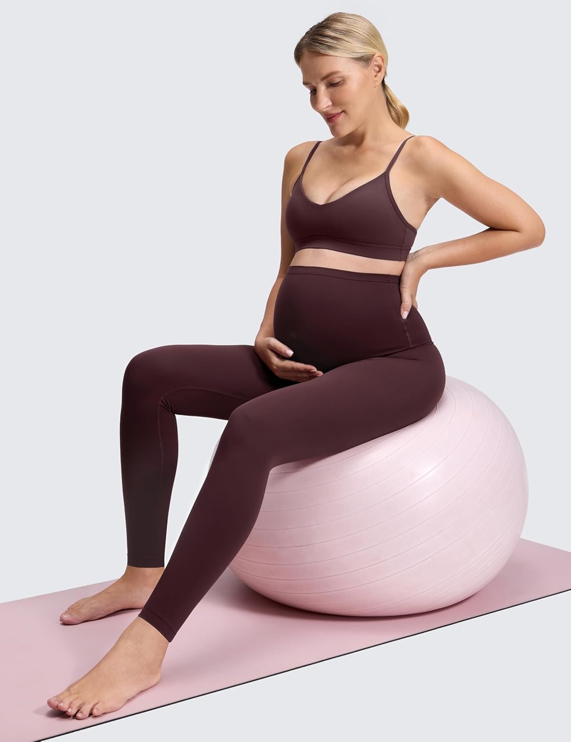 image:imageCRZ YOGA Butterluxe Extra Long Maternity Leggings 30 Yoga Lounge Pants for Tall Women Pregnancy Soft Over The BellyRipe Plum
