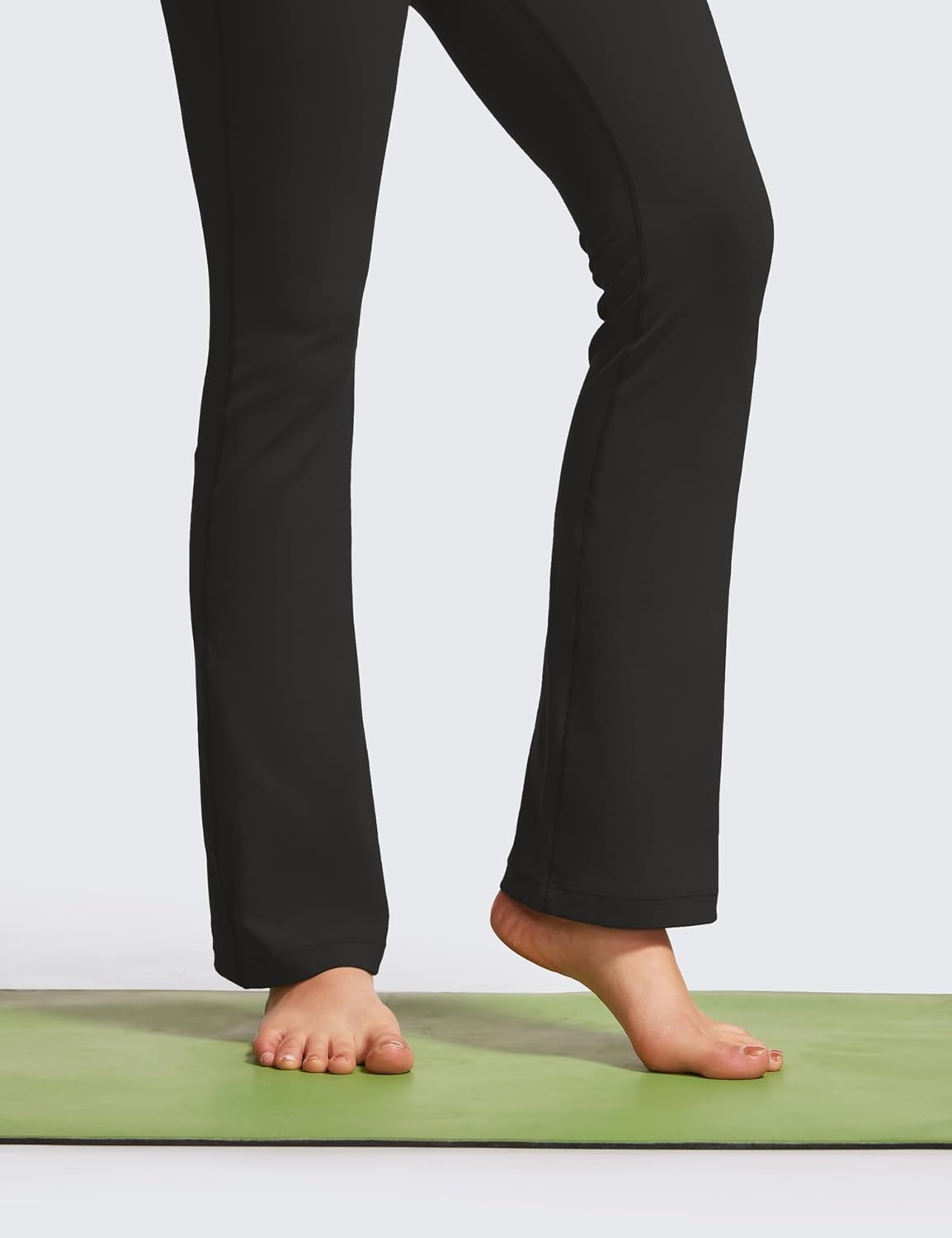 image:imageCRZ YOGA Butterluxe Flare Jumpsuits for Women Spaghetti Strap Workout Athletic Onesie Square Neck Bodysuits with Built in BraBlack