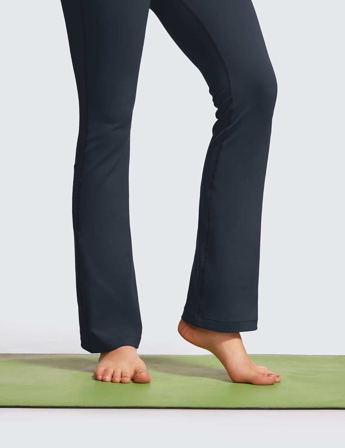 image:imageCRZ YOGA Butterluxe Flare Jumpsuits for Women Spaghetti Strap Workout Athletic Onesie Square Neck Bodysuits with Built in BraTrue Navy