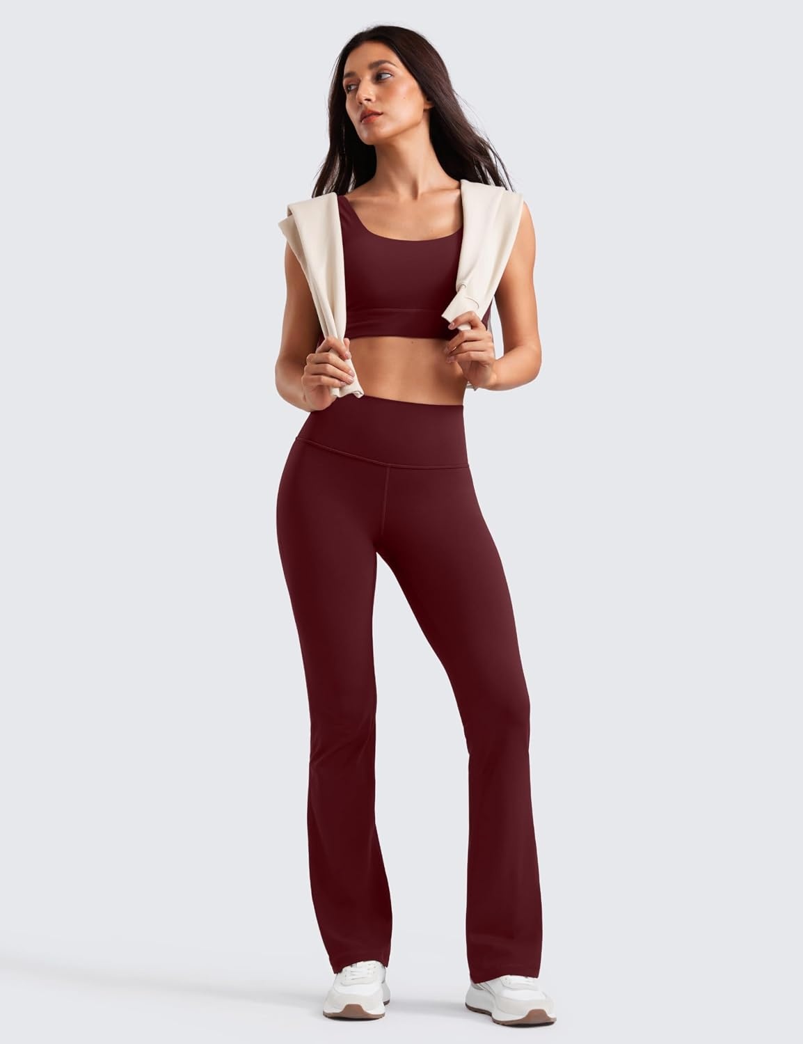 image:imageCRZ YOGA Butterluxe Flare Leggings 2930532335 High Waist Bootcut Wide Leg Lounge Womens Yoga Pants with PocketRed Merlot