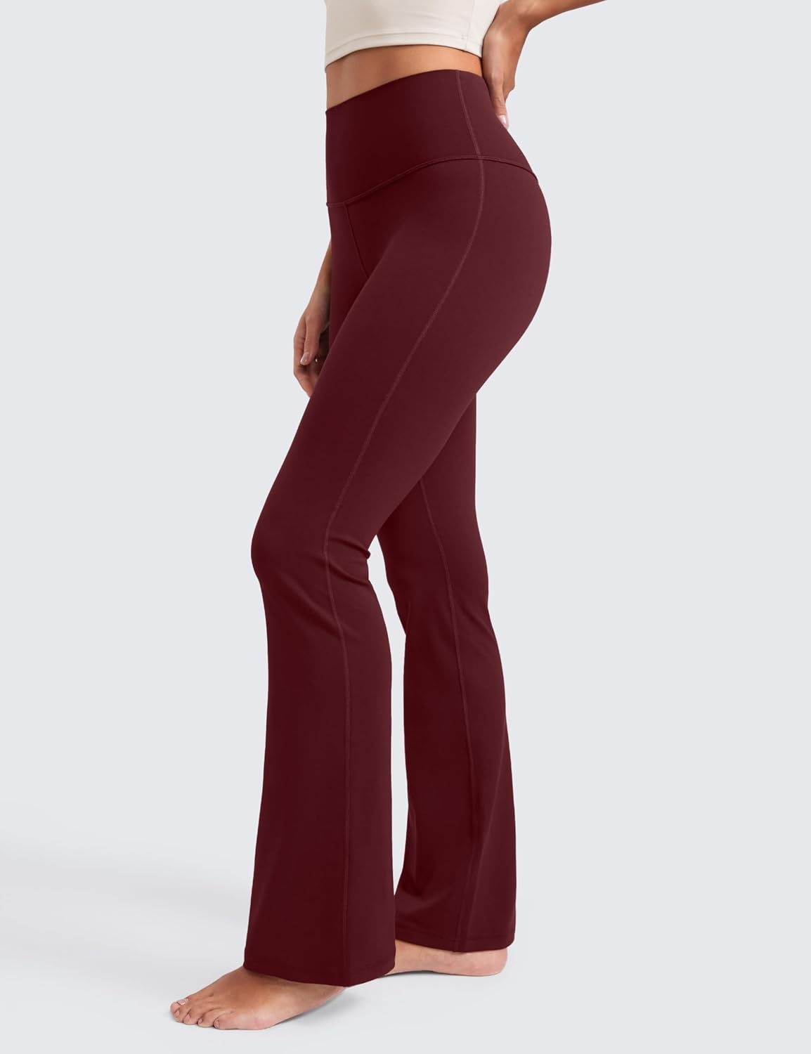 image:imageCRZ YOGA Butterluxe Flare Leggings 2930532335 High Waist Bootcut Wide Leg Lounge Womens Yoga Pants with PocketRed Merlot