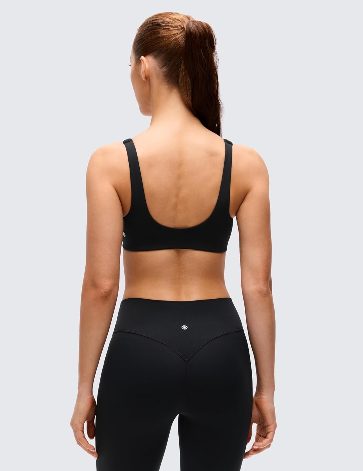 image:imageCRZ YOGA Butterluxe Front Twist Deep V Neck Sports Bras for Women Wide Straps Padded U Back Yoga Crop TopBlack