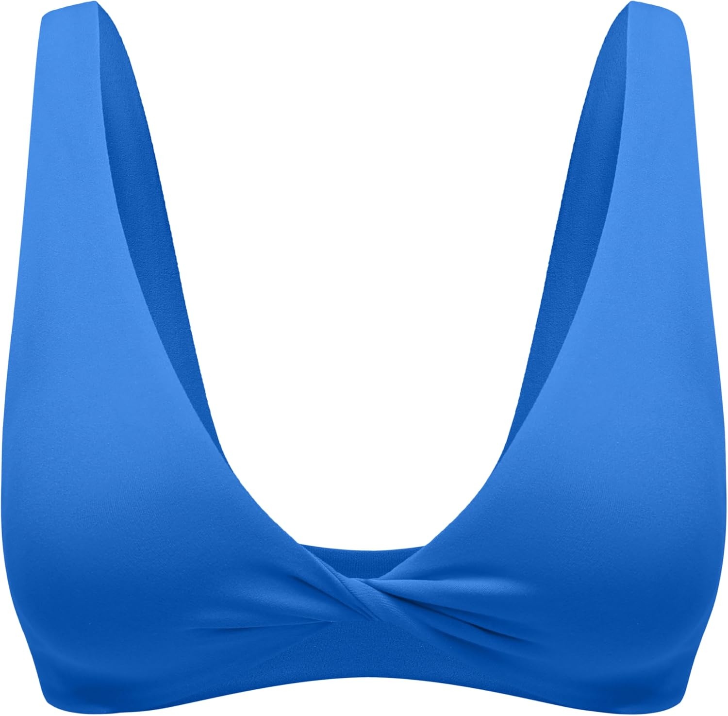 image:imageCRZ YOGA Butterluxe Front Twist Deep V Neck Sports Bras for Women Wide Straps Padded U Back Yoga Crop TopSparkle Blue
