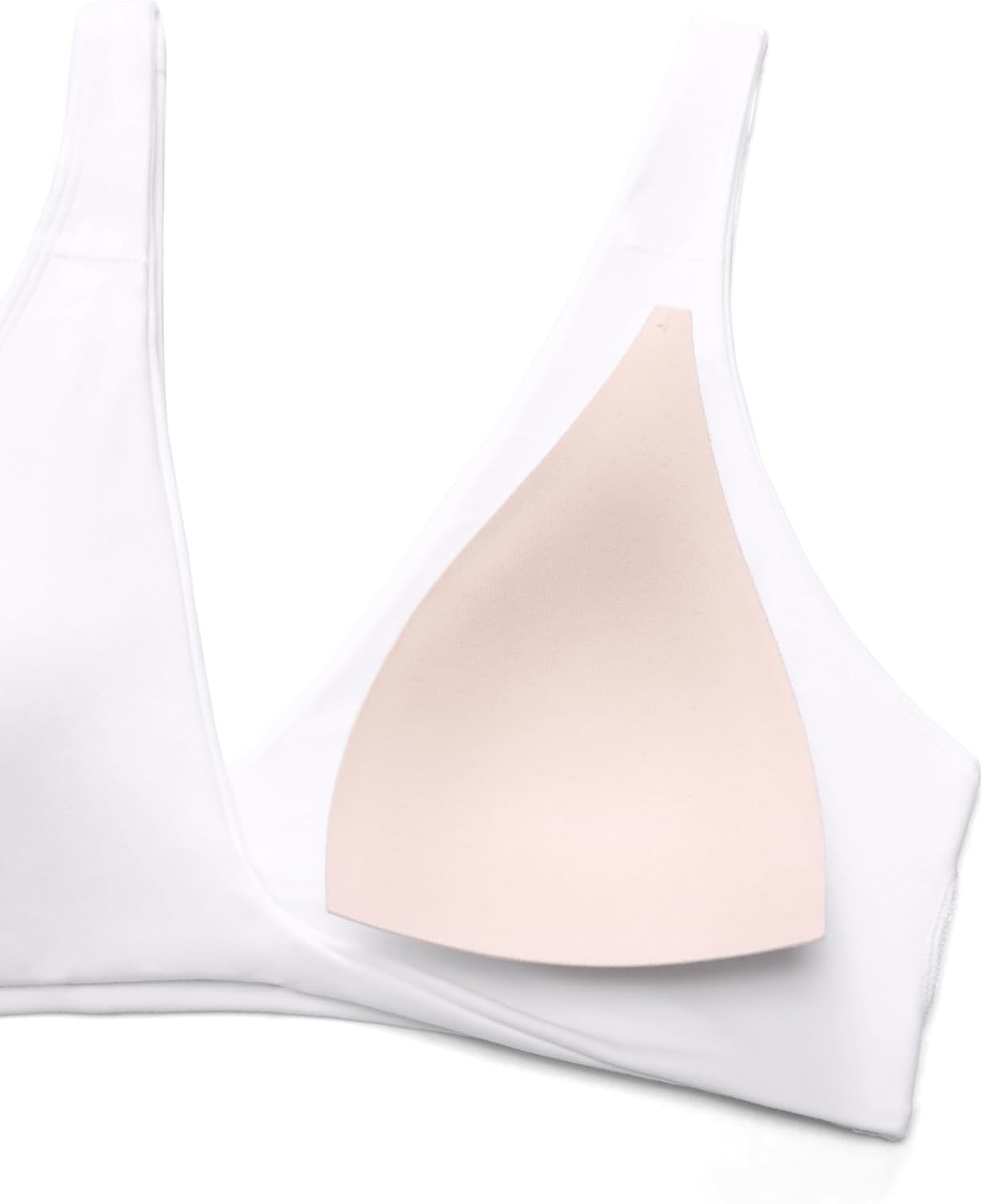 image:imageCRZ YOGA Butterluxe Front Twist Deep V Neck Sports Bras for Women Wide Straps Padded U Back Yoga Crop TopWhite