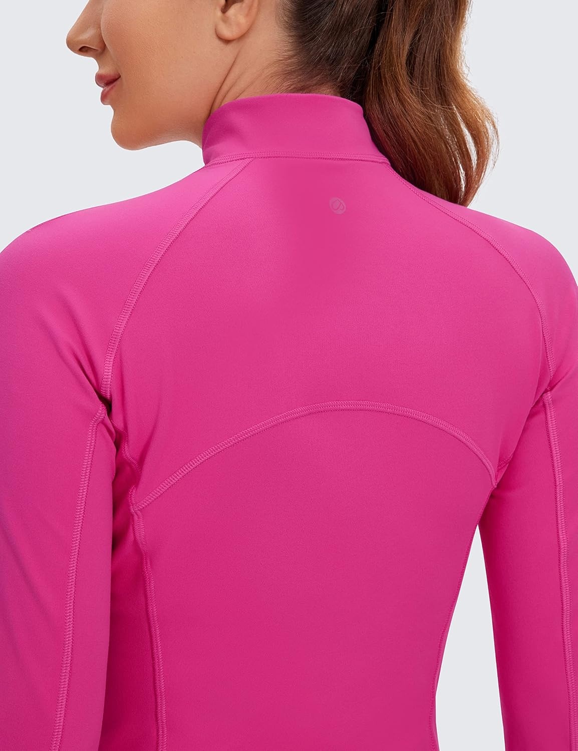 image:imageCRZ YOGA Butterluxe Half Zip Long Sleeve Shirts for Women Workout Athletic Yoga Tops Crop Collared Quarter Zipper TShirtHibiscus Purple