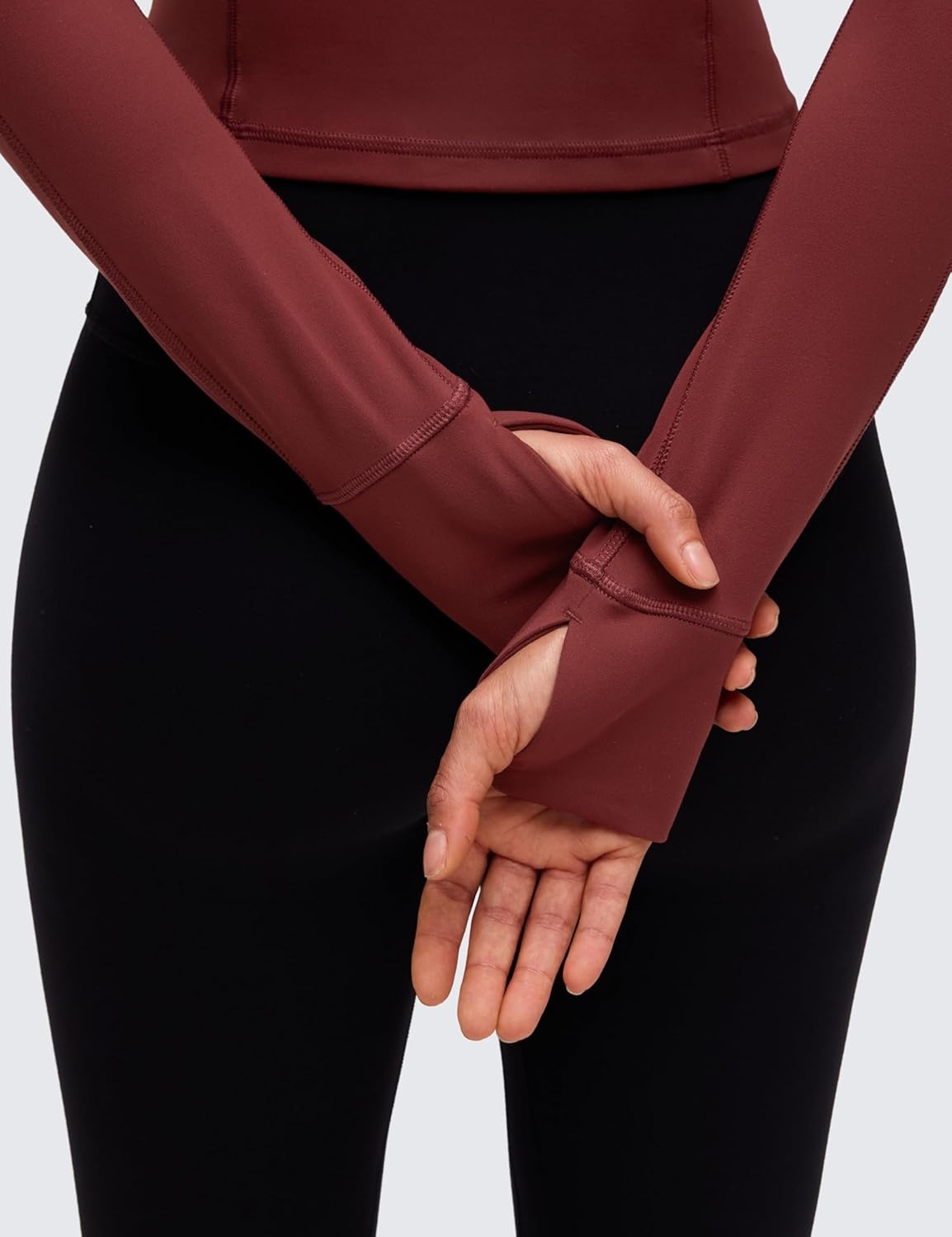 image:imageCRZ YOGA Butterluxe Half Zip Long Sleeve Shirts for Women Workout Athletic Yoga Tops Crop Collared Quarter Zipper TShirtNoctilucence Red
