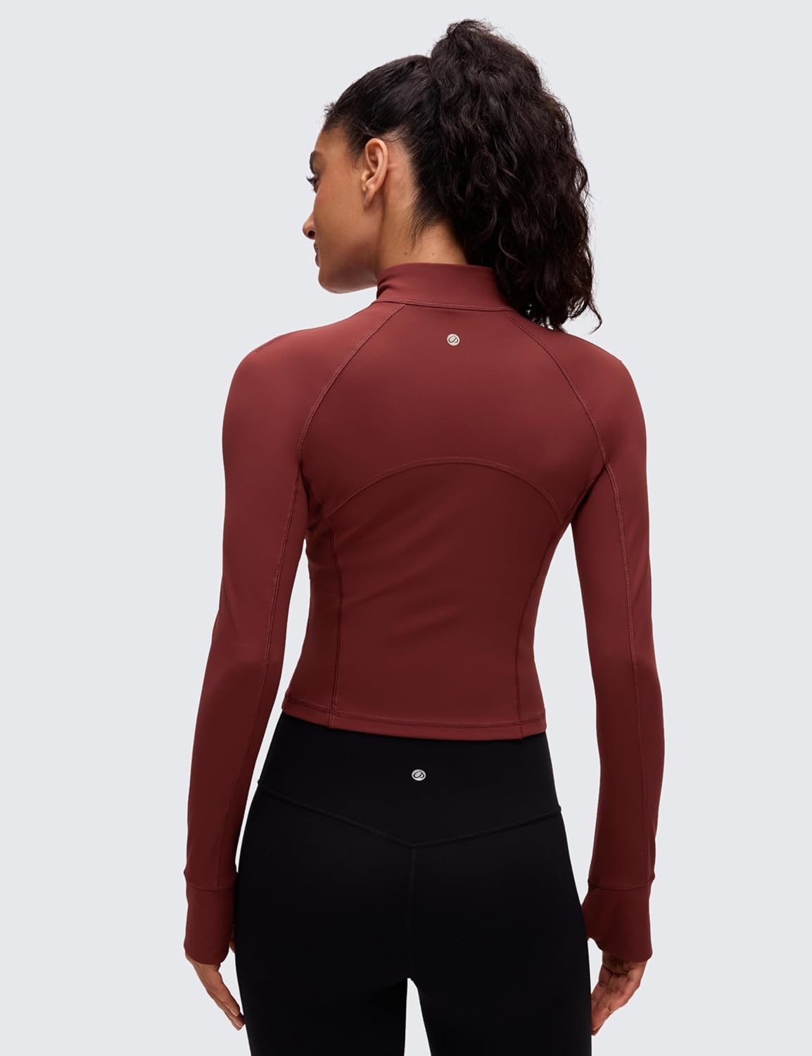 image:imageCRZ YOGA Butterluxe Half Zip Long Sleeve Shirts for Women Workout Athletic Yoga Tops Crop Collared Quarter Zipper TShirtNoctilucence Red