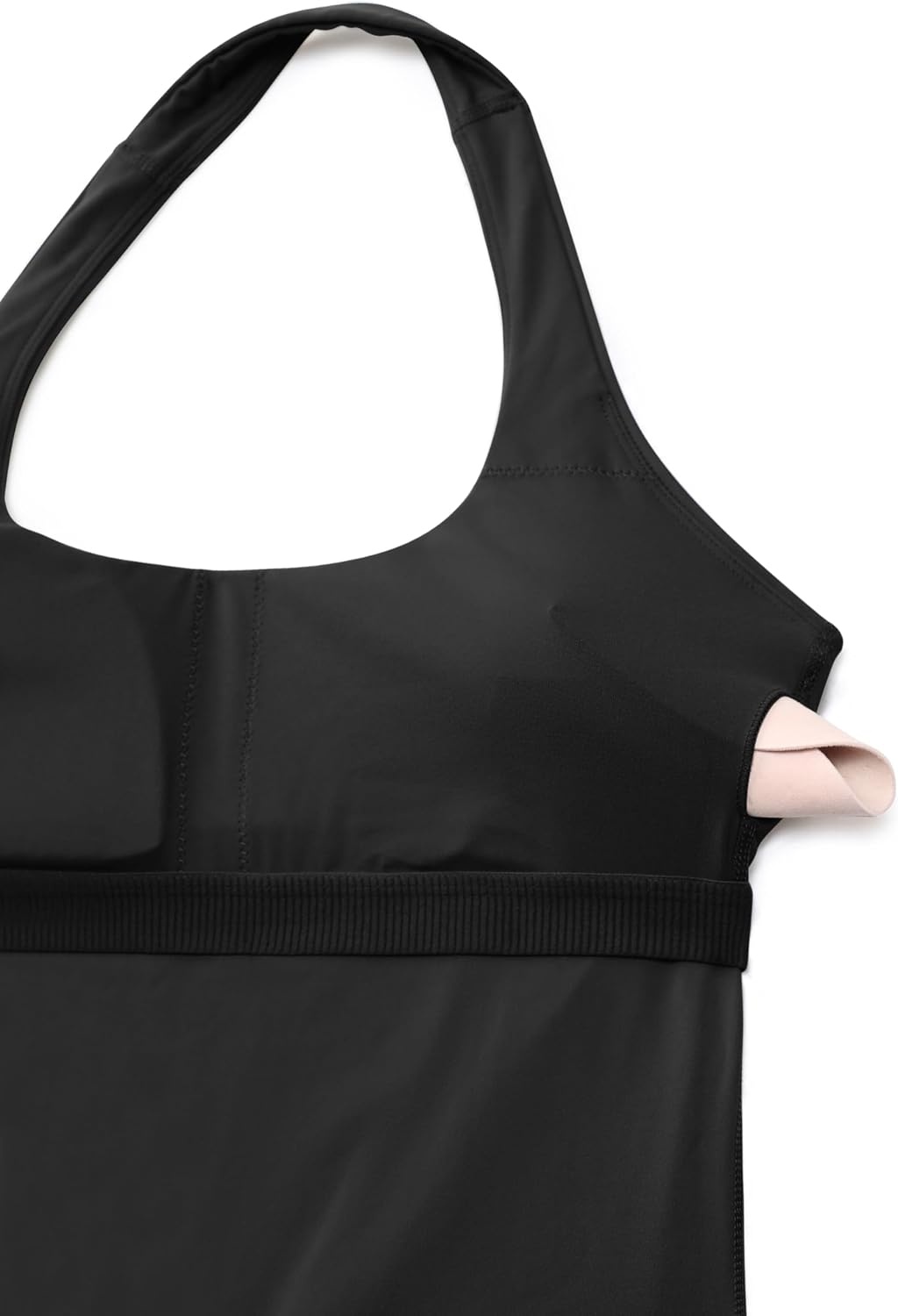 image:imageCRZ YOGA Butterluxe Halter Backless Athletic Rompers for Women Workout Bodycon One Piece Shorts Jumpsuit with PadsBlack