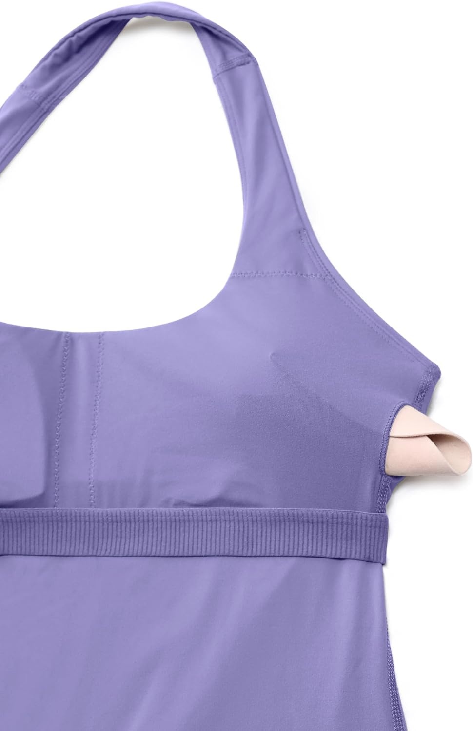 image:imageCRZ YOGA Butterluxe Halter Backless Athletic Rompers for Women Workout Bodycon One Piece Shorts Jumpsuit with PadsDark Lavender Purple