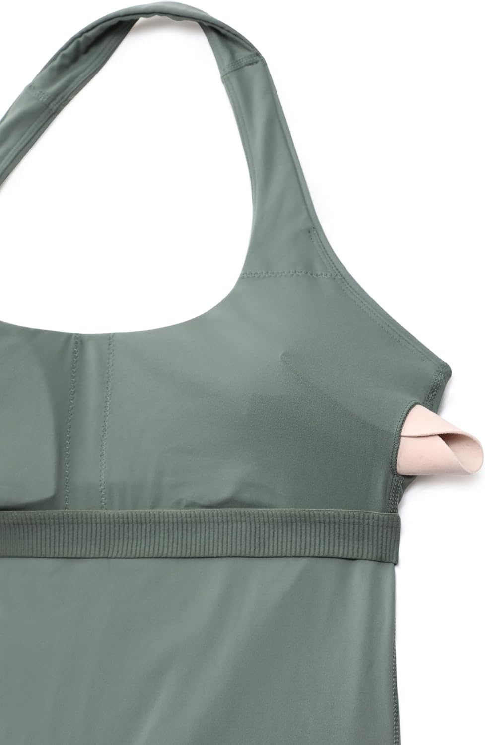 image:imageCRZ YOGA Butterluxe Halter Backless Athletic Rompers for Women Workout Bodycon One Piece Shorts Jumpsuit with PadsGrey Sage