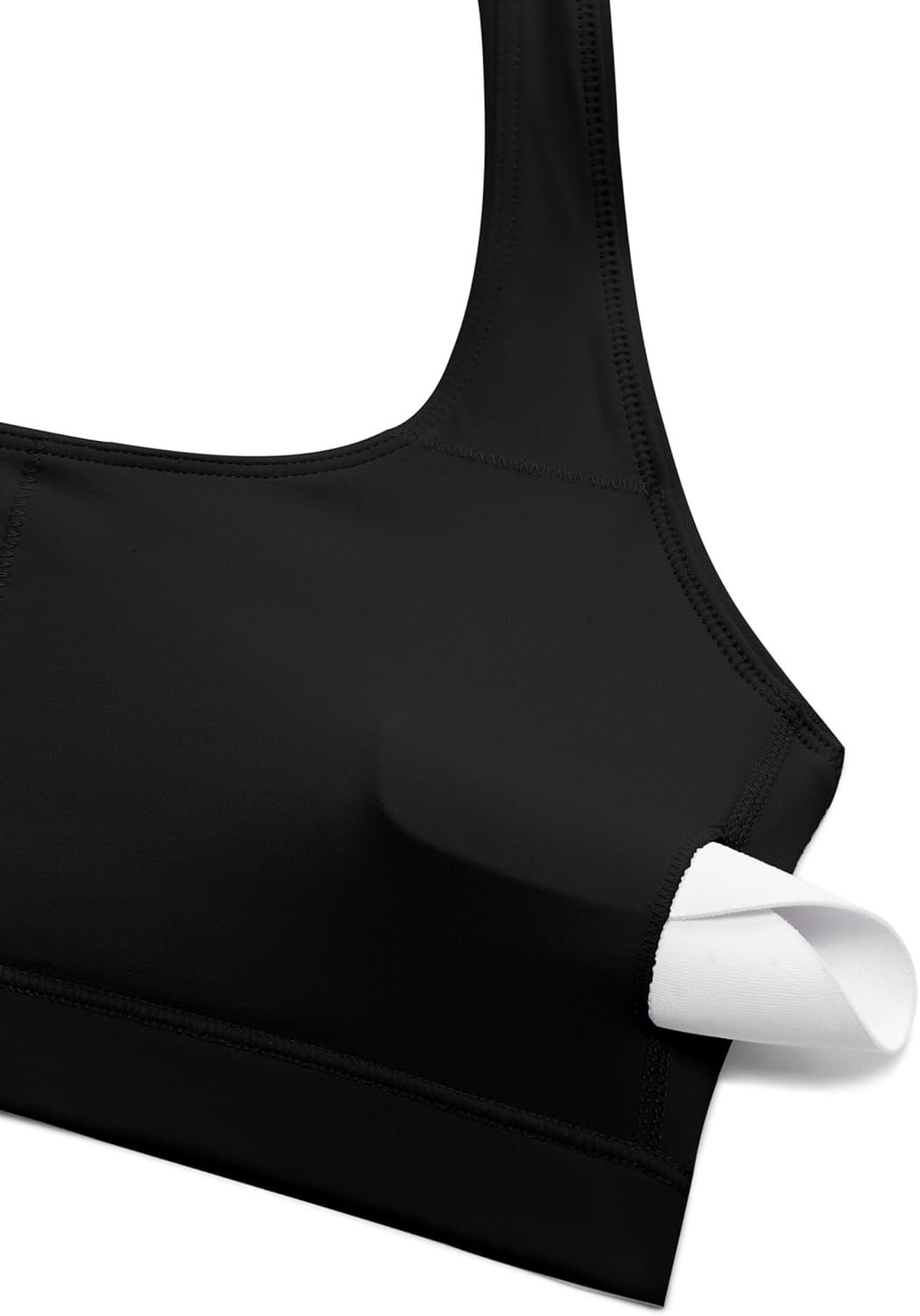 image:imageCRZ YOGA Butterluxe Halter Sports Bras for Women Scoop Neck Padded Open Back Yoga Crop Gym Tops Low ImpactBlack